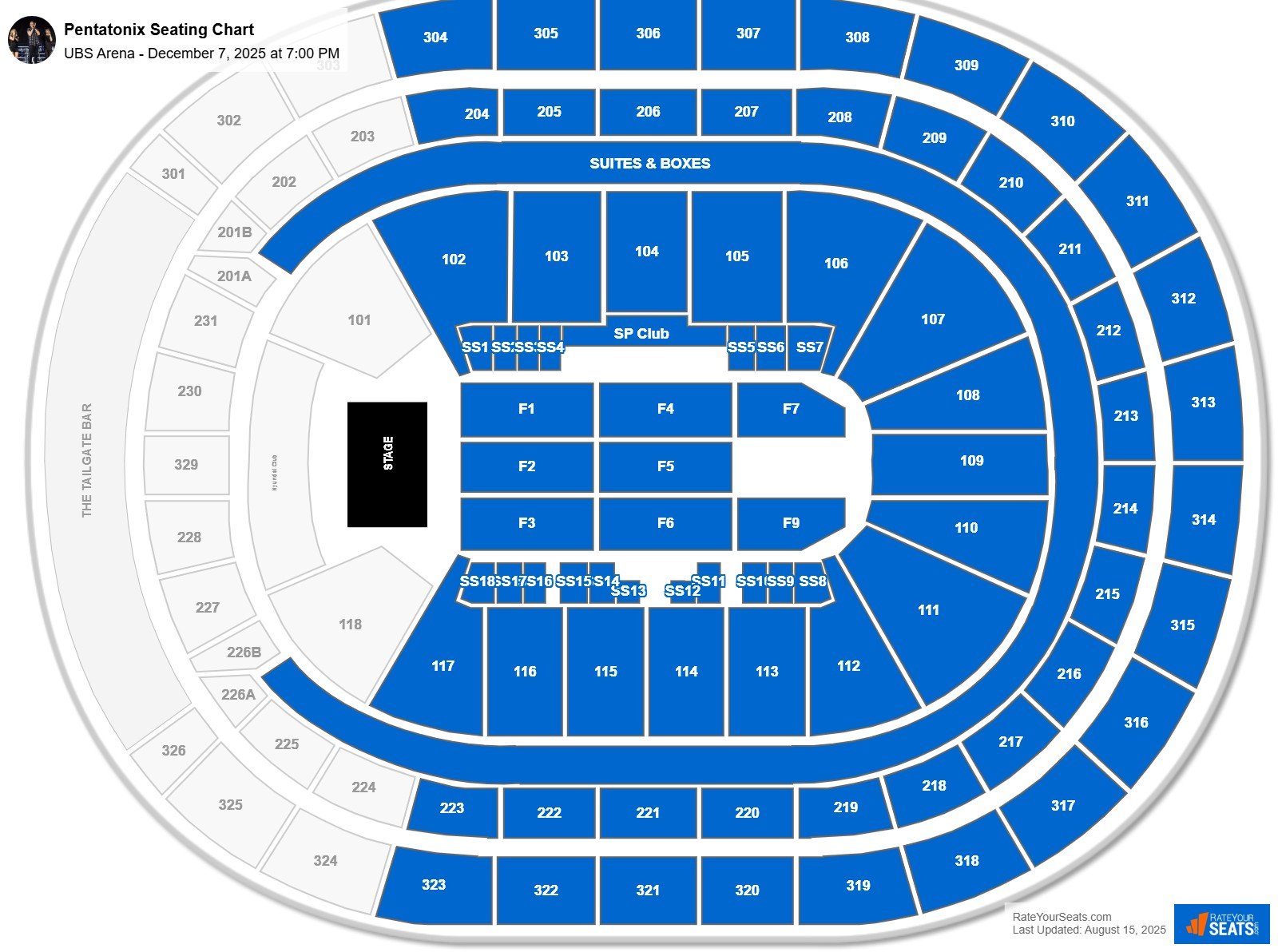 Pentatonix seating chart UBS Arena