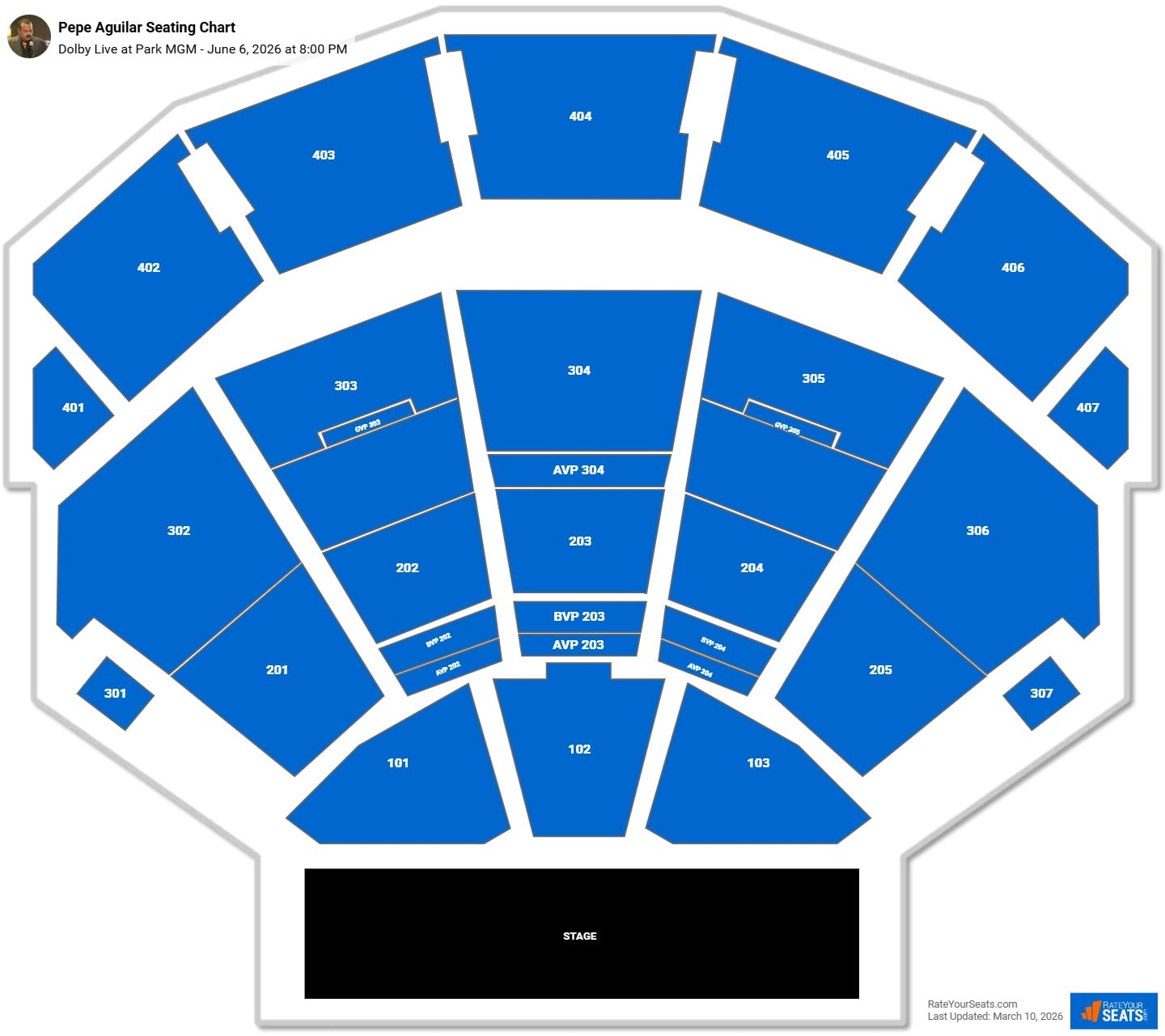 Pepe Aguilar seating chart Dolby Live at Park MGM