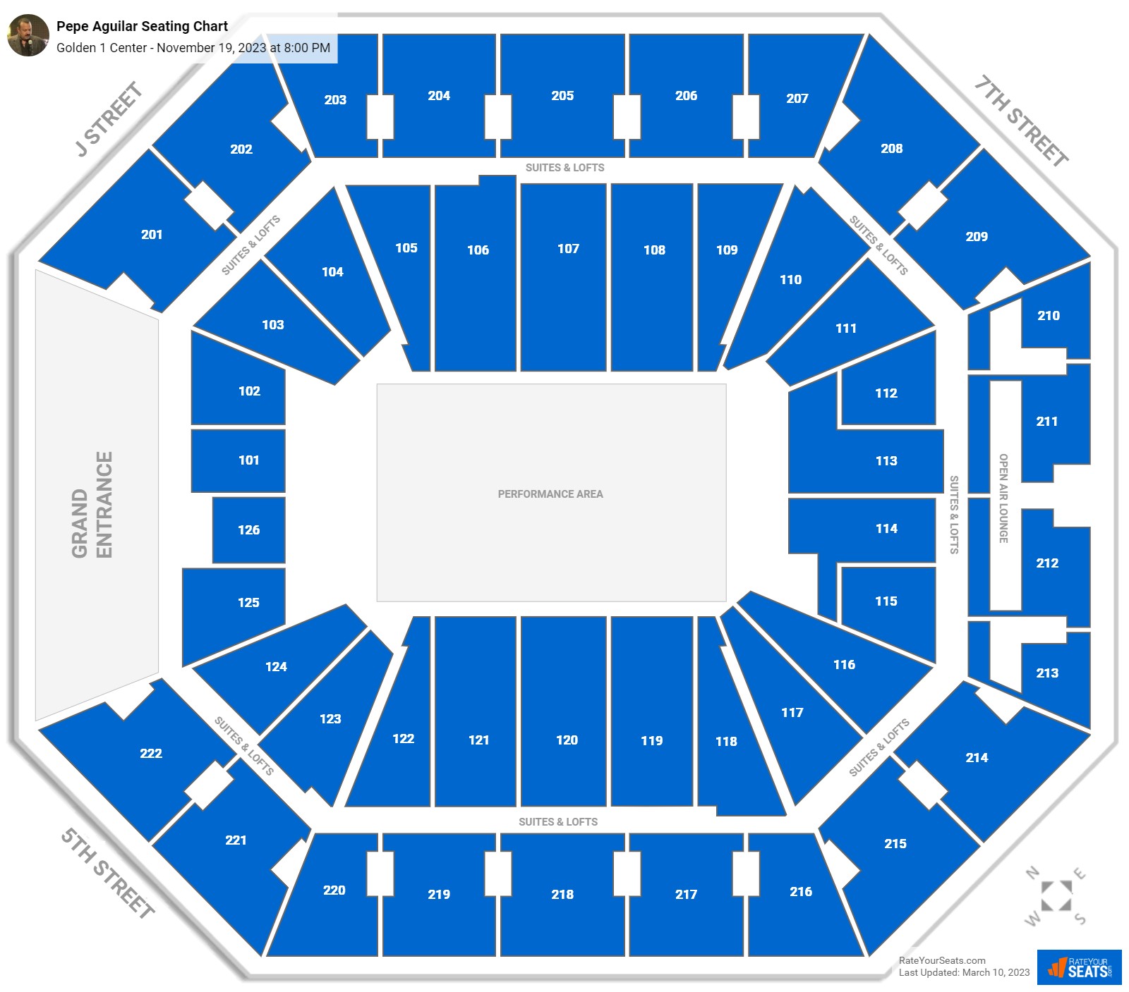 Golden 1 Center Concert Seating Chart - RateYourSeats.com