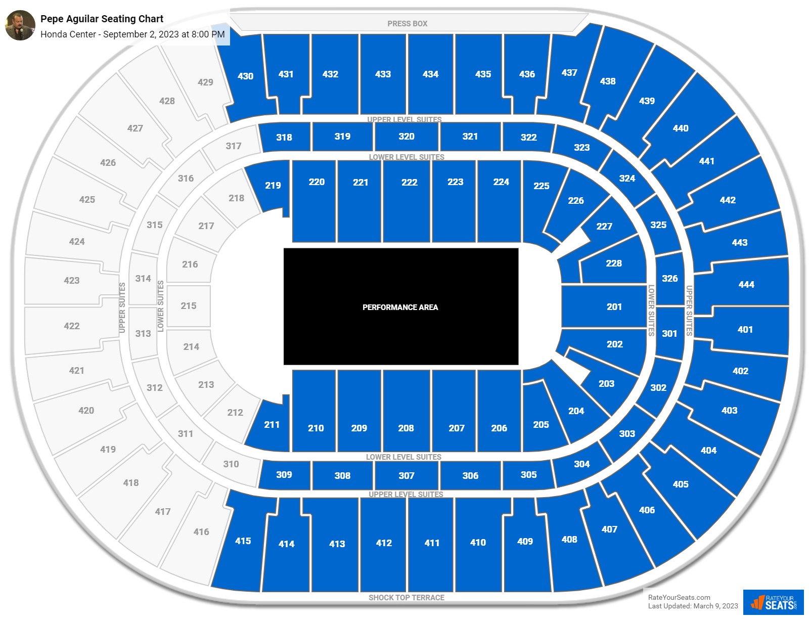 Honda Center Concert Seating Chart - RateYourSeats.com