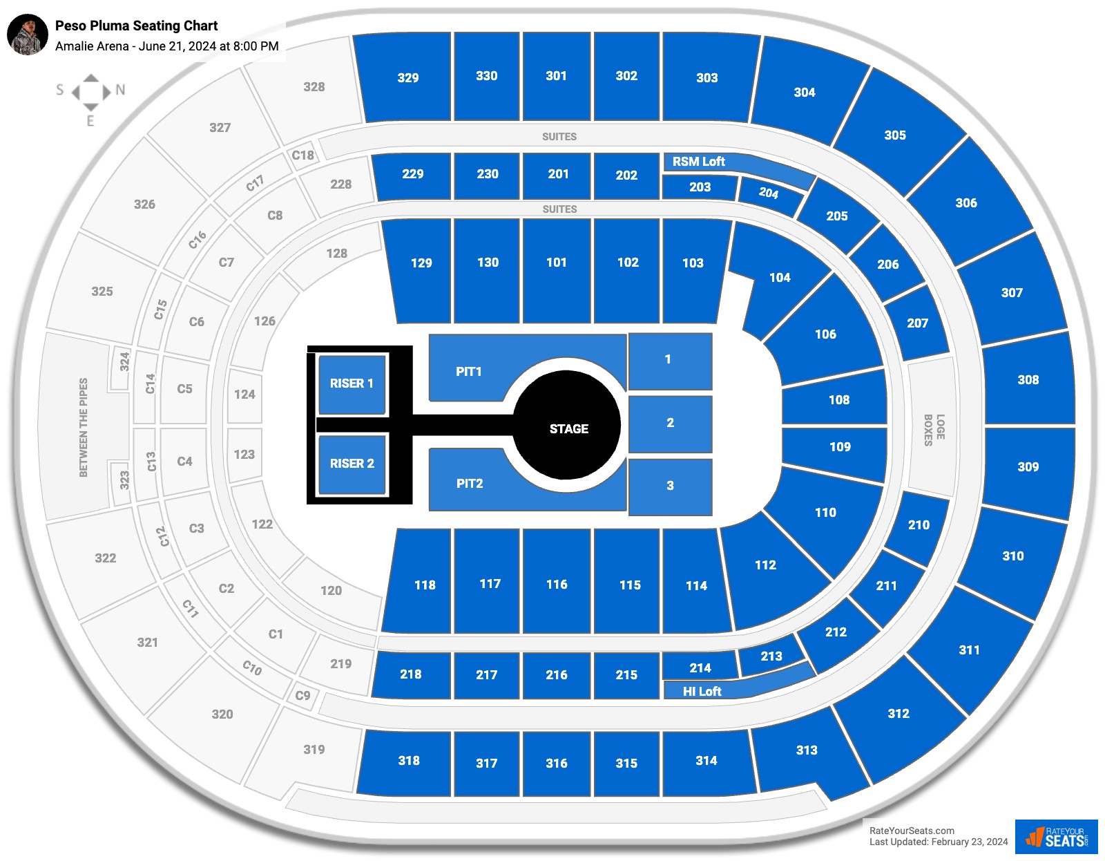 Amalie Arena Concert Seating Chart - RateYourSeats.com