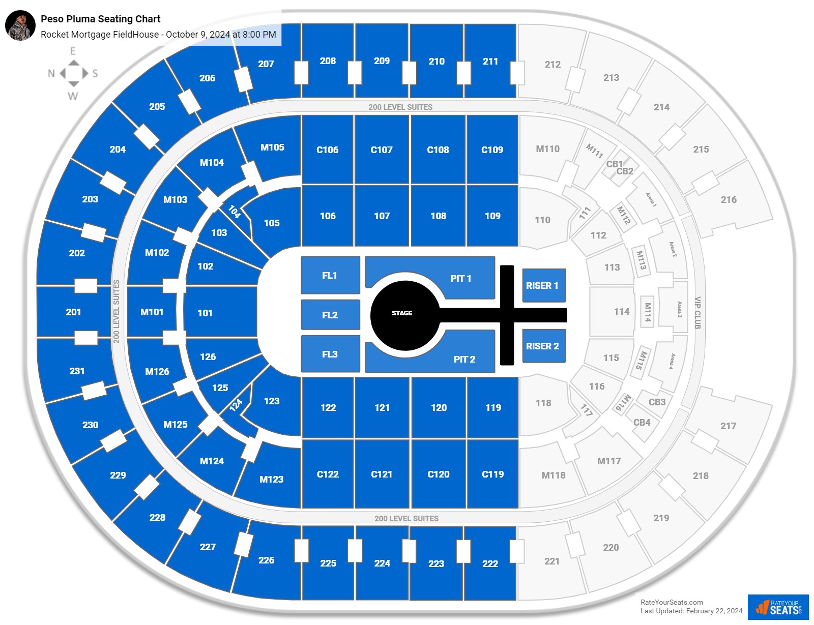 Rocket Mortgage FieldHouse Concert Seating Chart - RateYourSeats.com