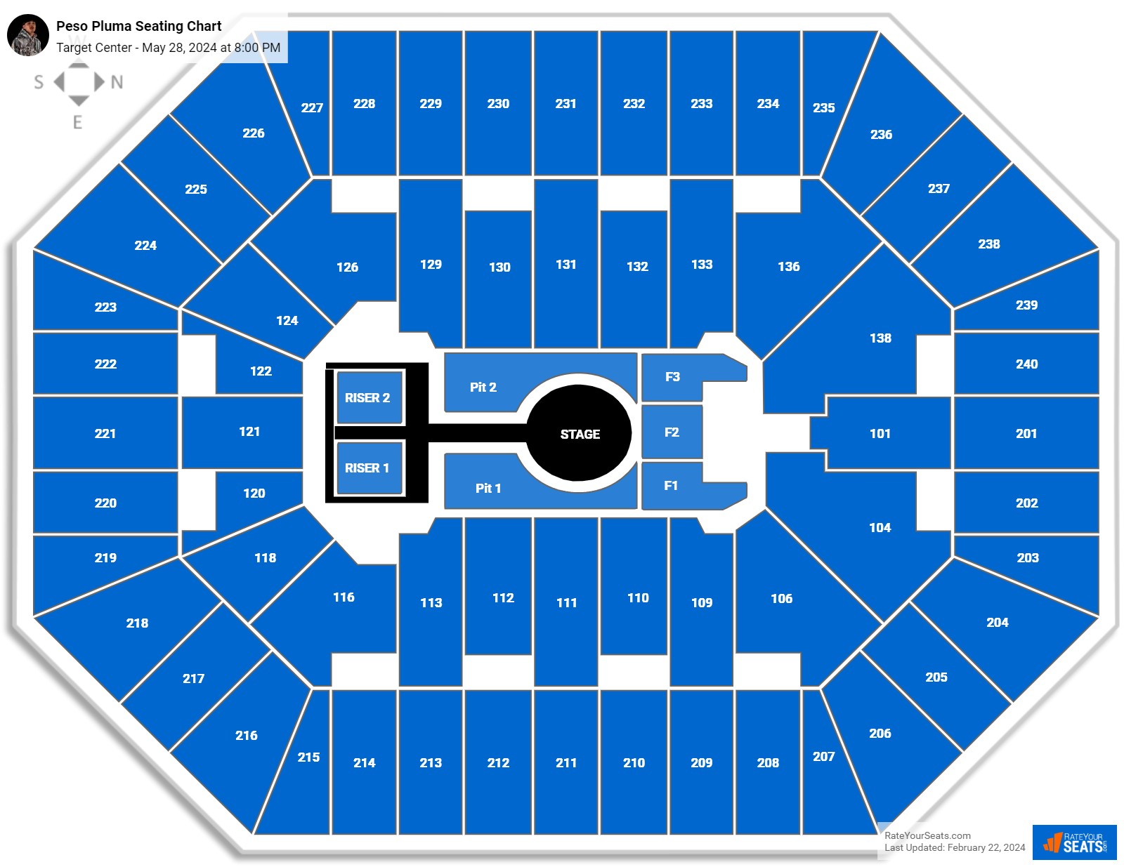 Target Center Concert Seating Chart - RateYourSeats.com