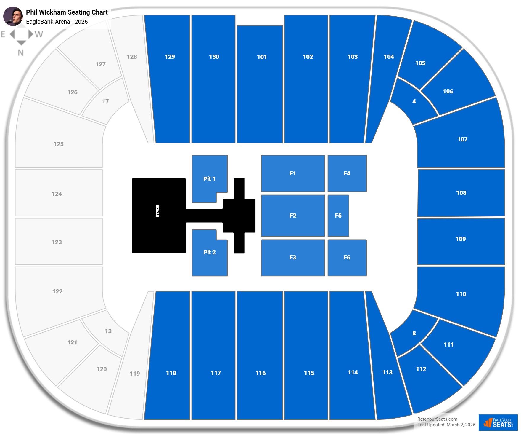 Phil Wickham seating chart EagleBank Arena