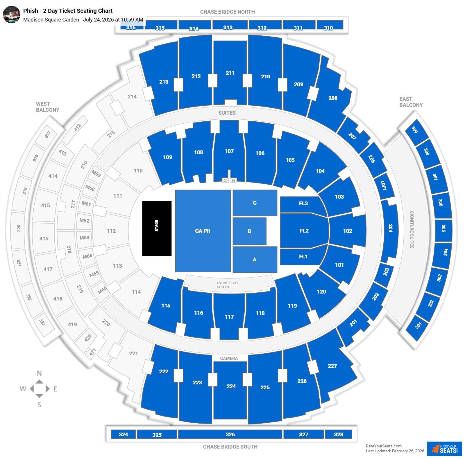 Phish - 2 Day Ticket seating chart Madison Square Garden