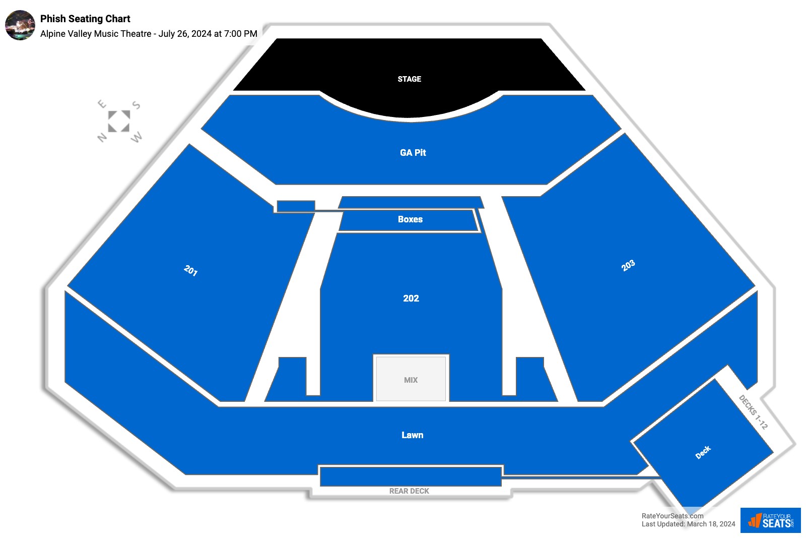 Alpine Valley Music Theatre Seating Chart - RateYourSeats.com