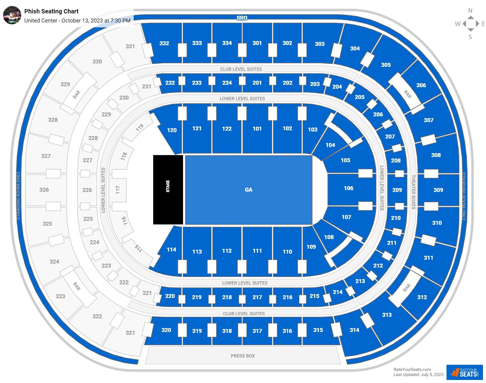 United Center Concert Seating Chart - RateYourSeats.com