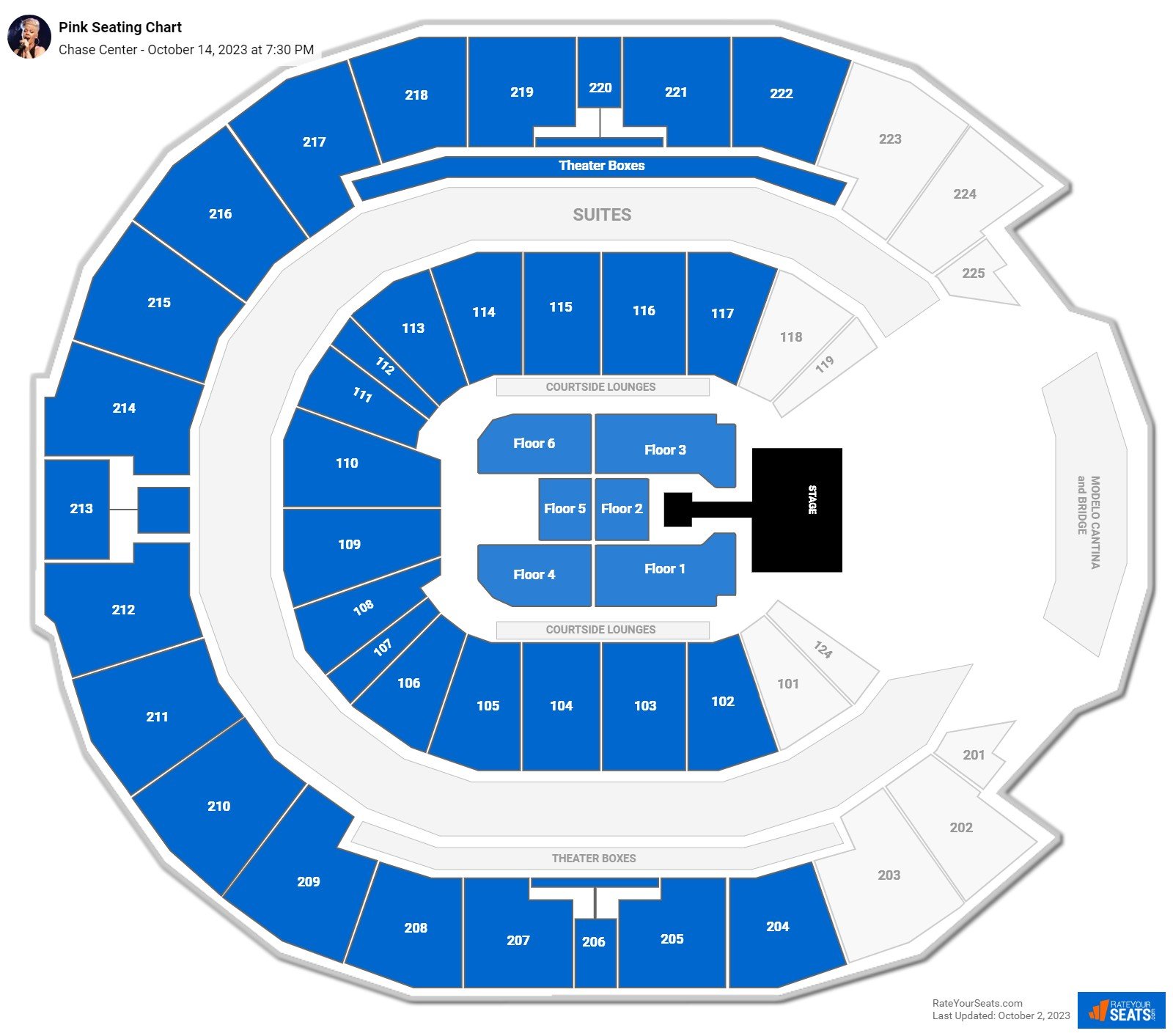 Chase Center Concert Seating Chart