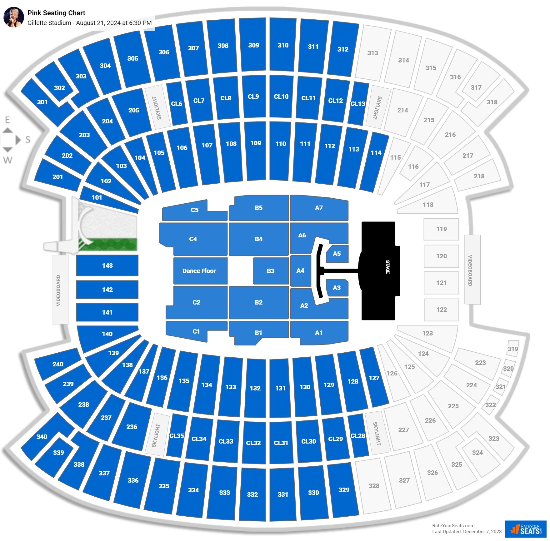 Gillette Stadium Concert Seating Chart
