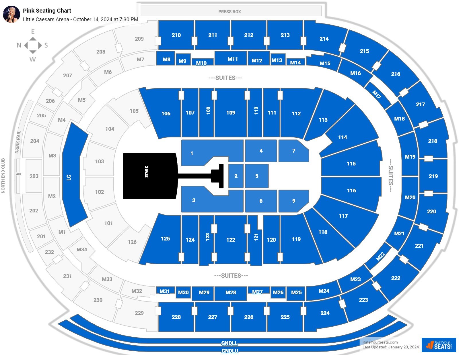 Little Caesars Arena Concert Seating Chart - RateYourSeats.com