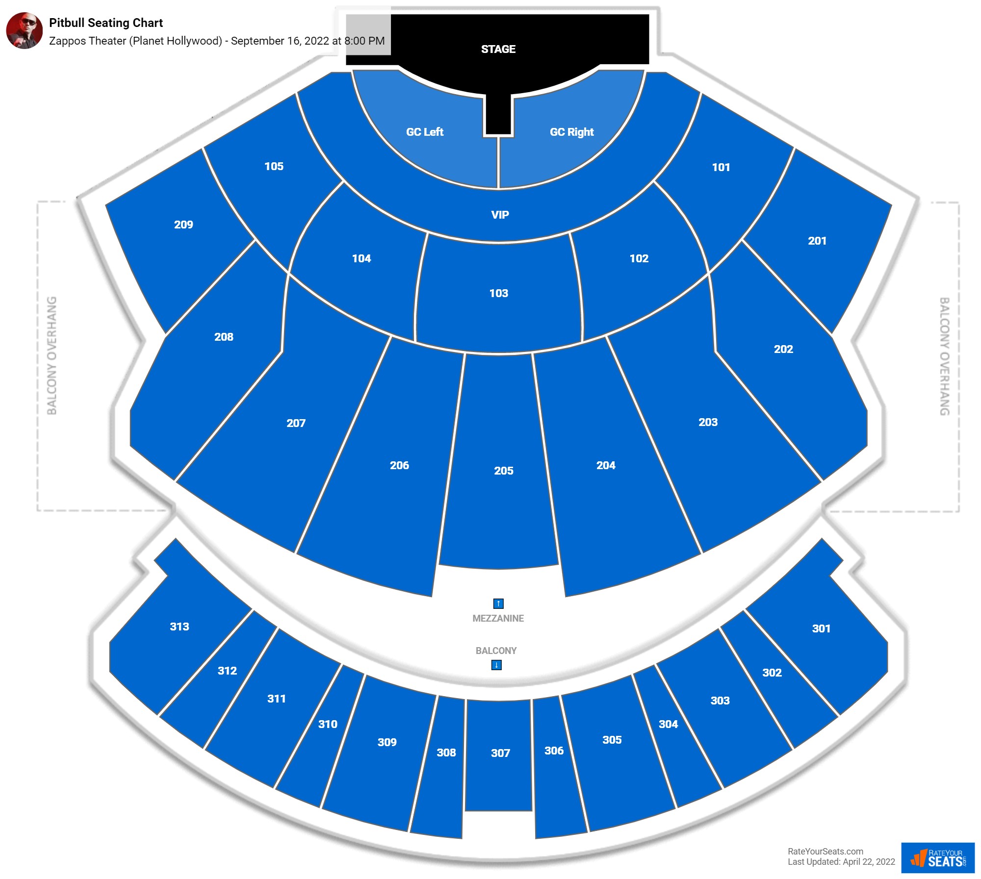 Zappos Theater Seating Chart