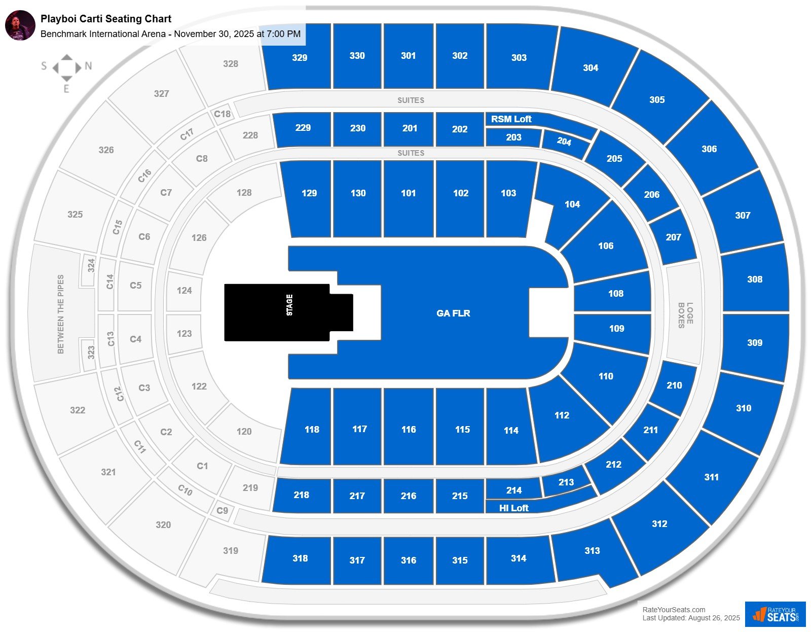 Playboi Carti seating chart Benchmark International Arena