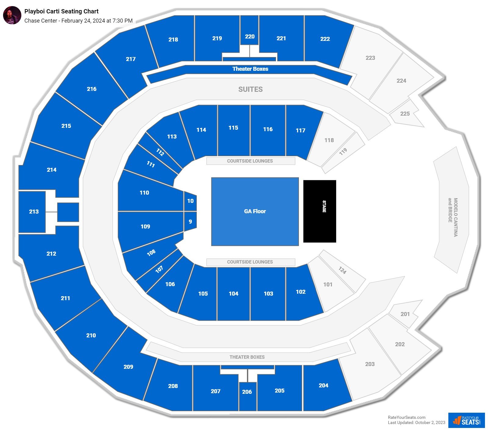 Chase Center Concert Seating Chart