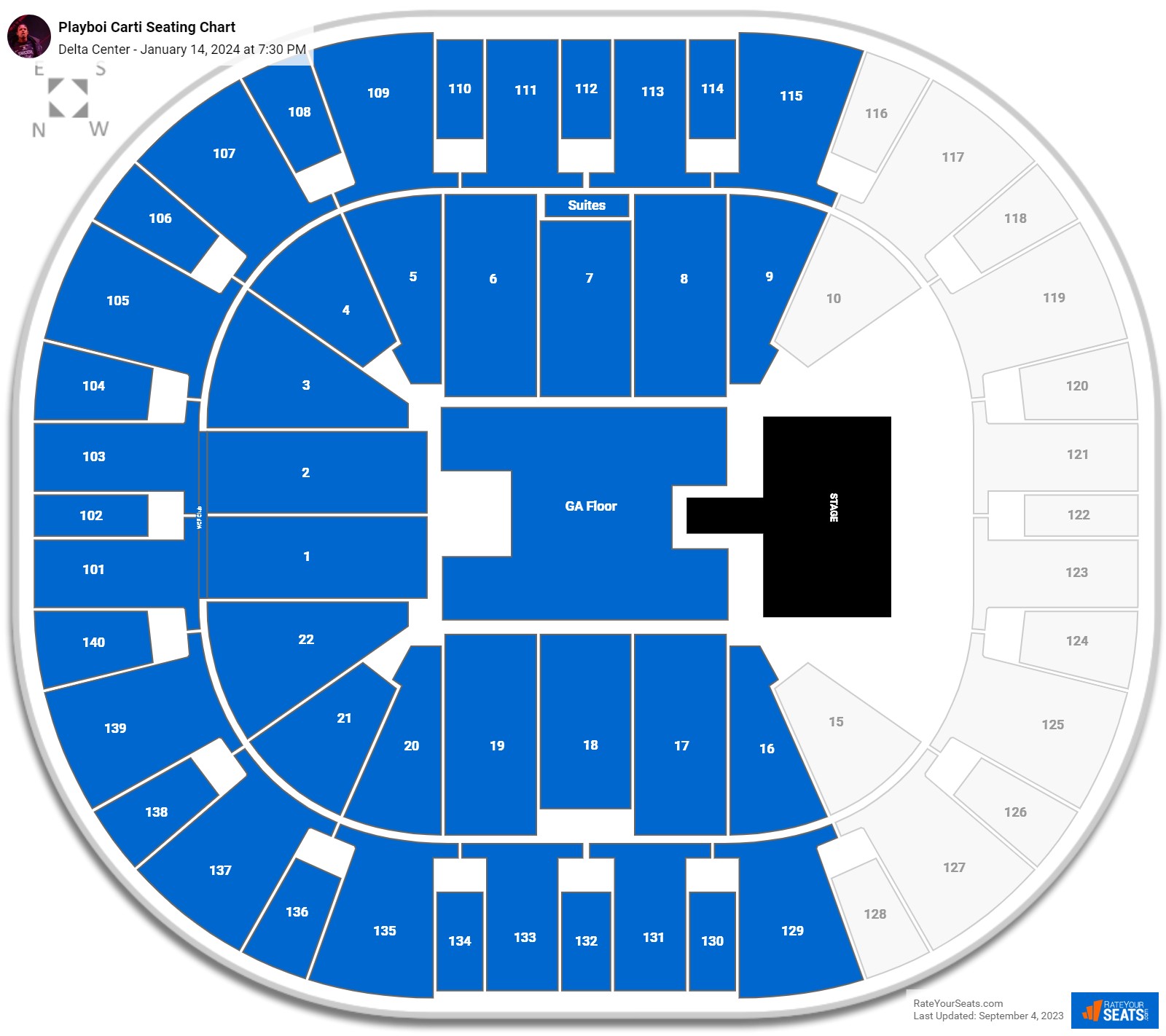 Delta Center Concert Seating Chart - RateYourSeats.com