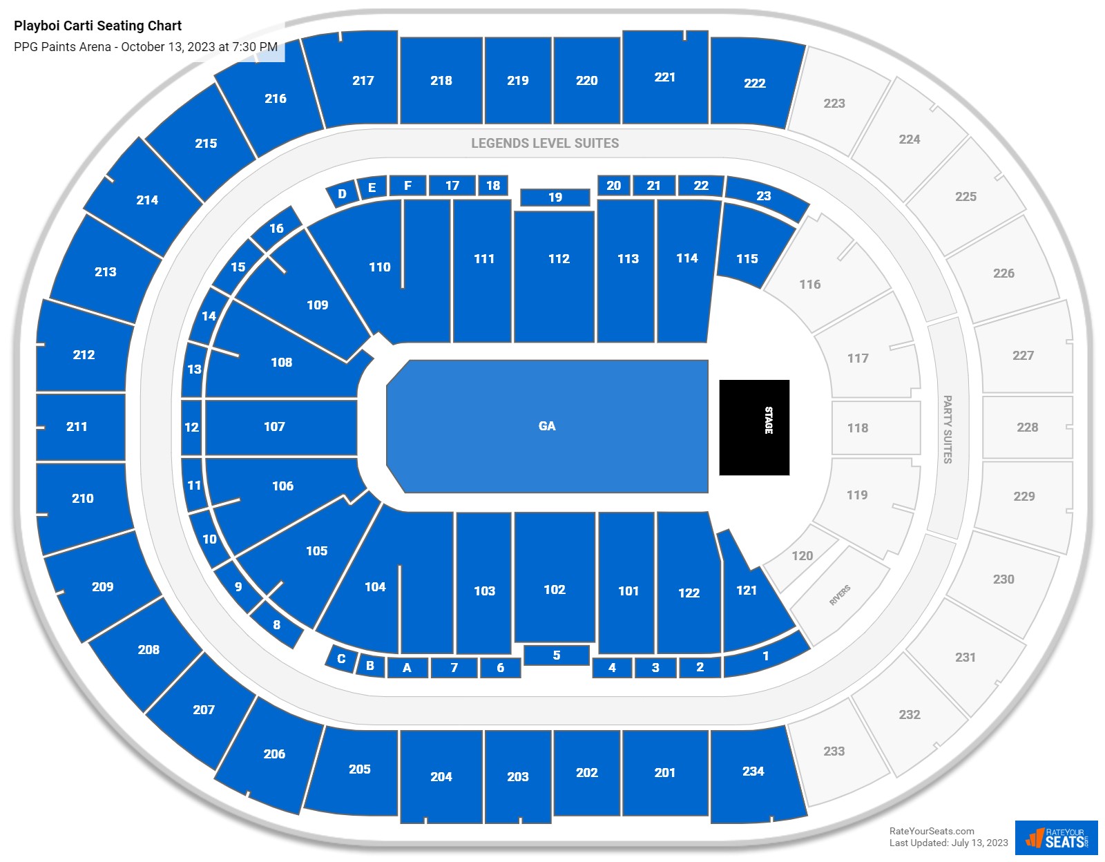 PPG Paints Arena Concert Seating Chart - RateYourSeats.com