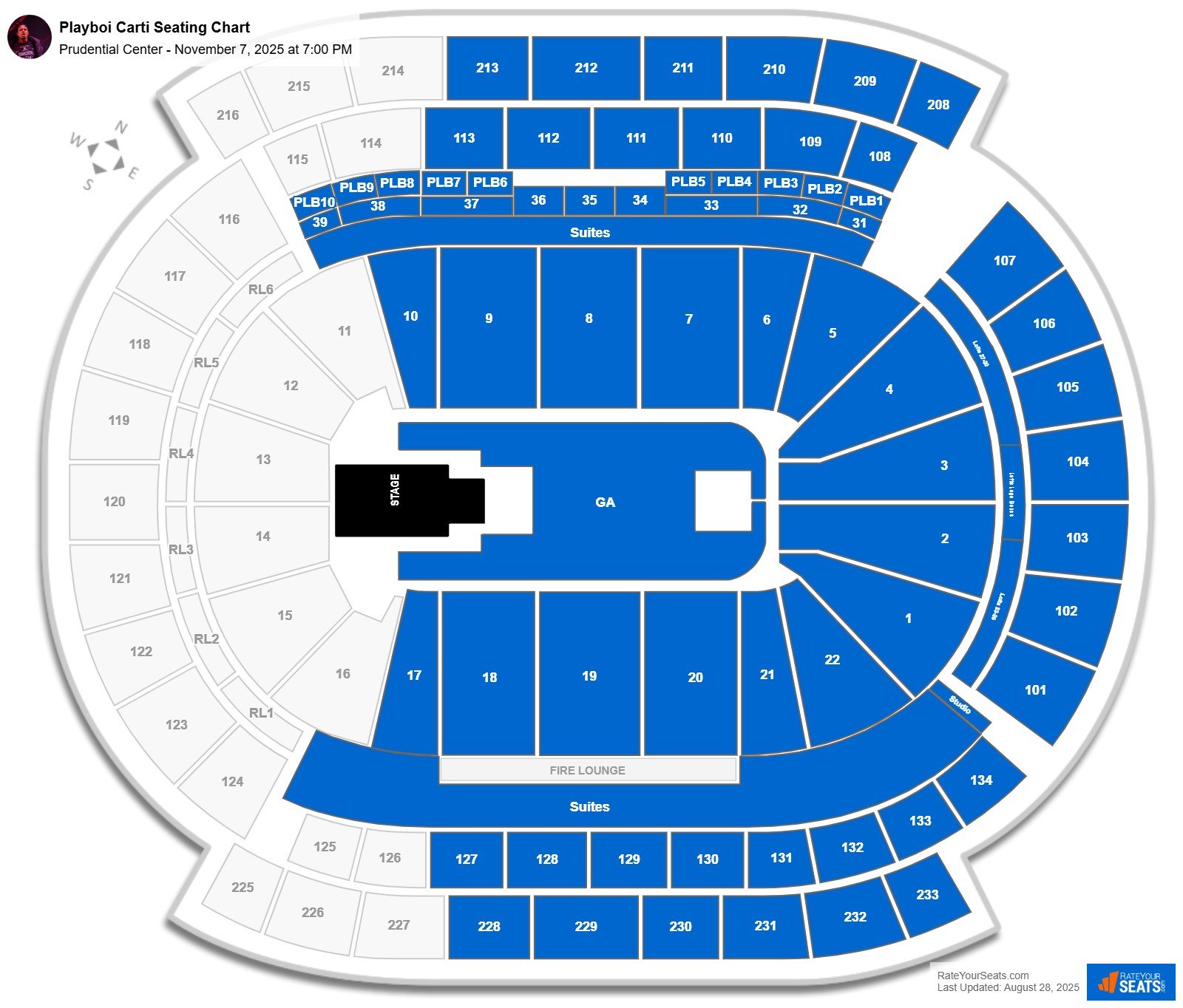 Playboi Carti seating chart Prudential Center