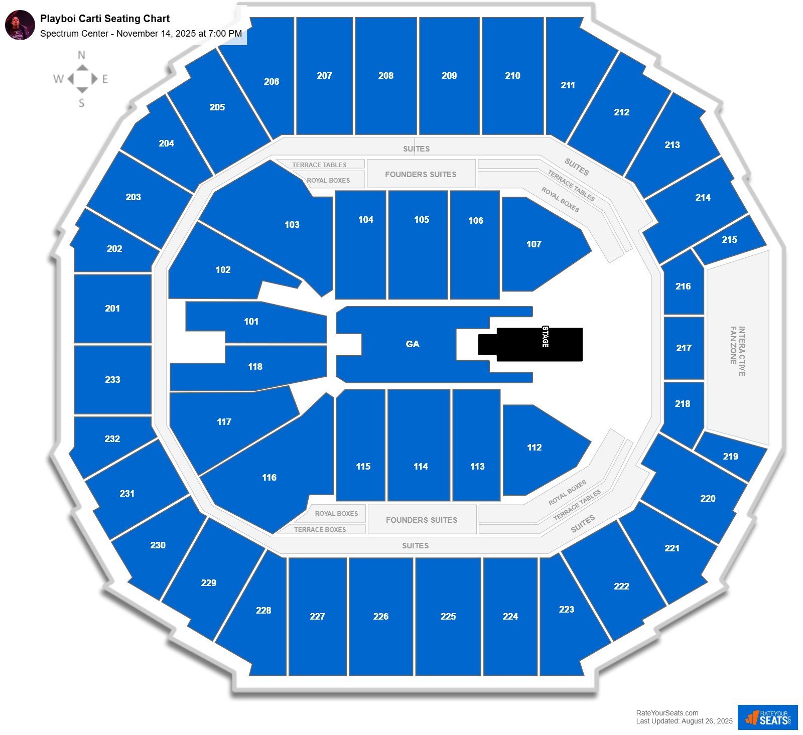 Playboi Carti seating chart Spectrum Center