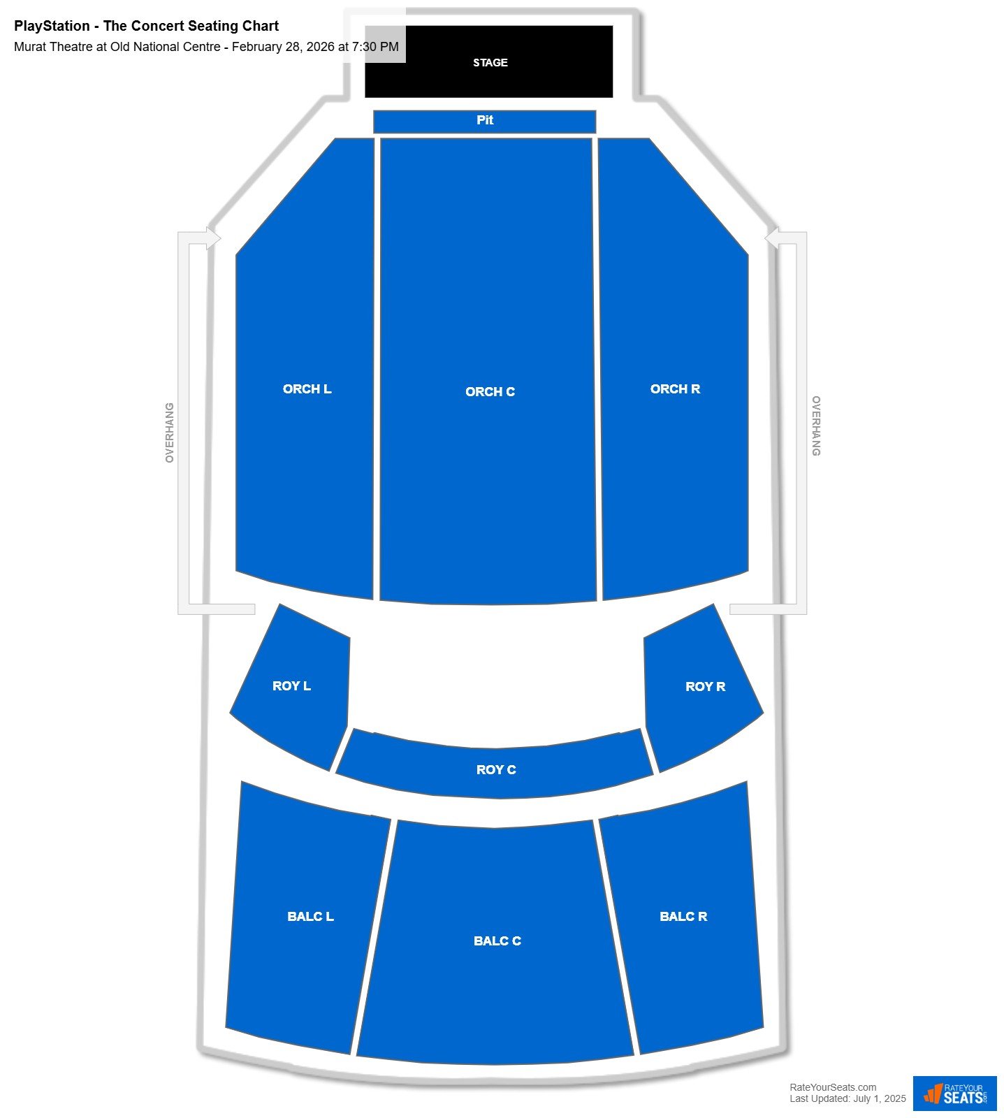 PlayStation - The Concert seating chart Murat Theatre at Old National Centre
