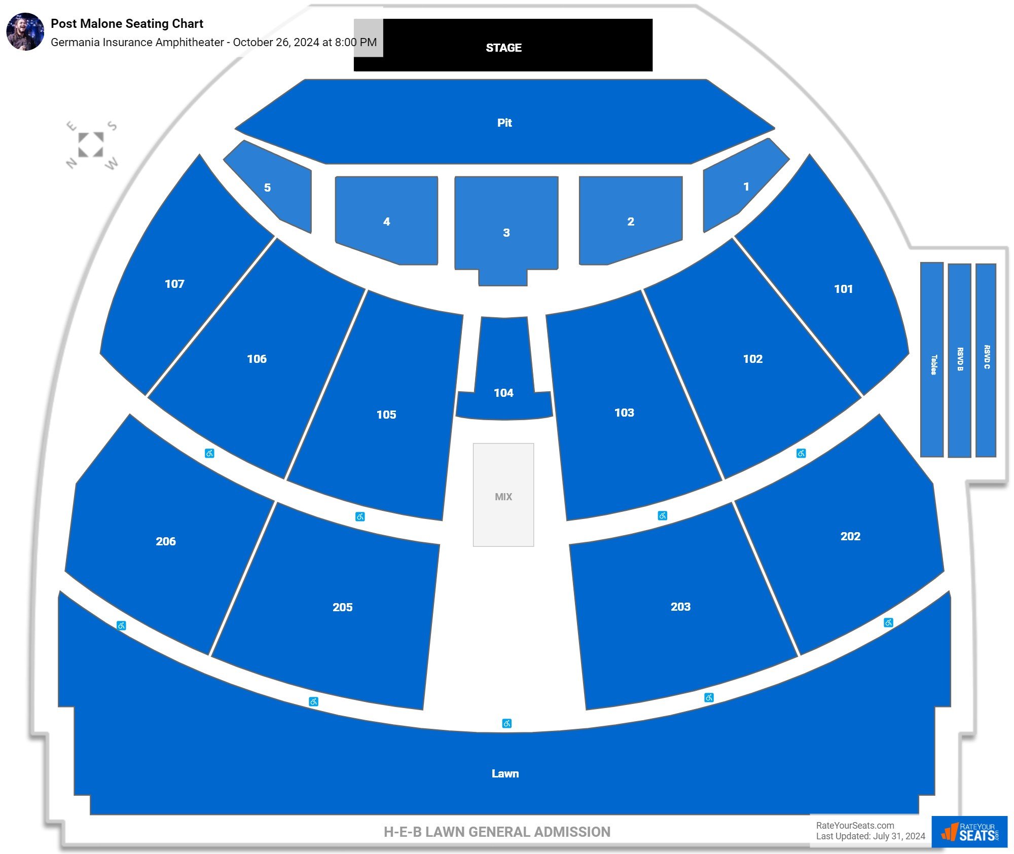 Germania Insurance Amphitheater Seating Chart - RateYourSeats.com