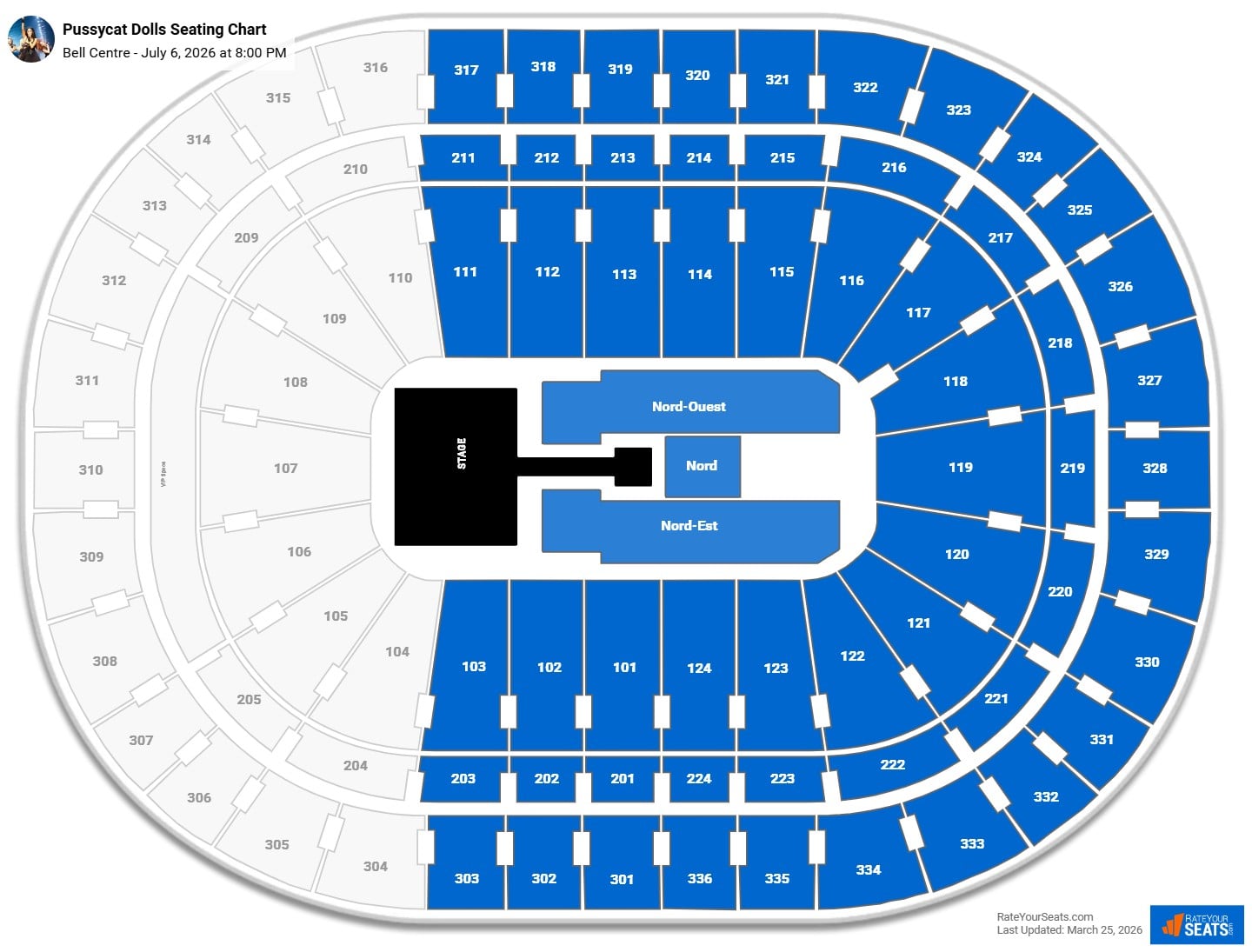 Pussycat Dolls seating chart Bell Centre