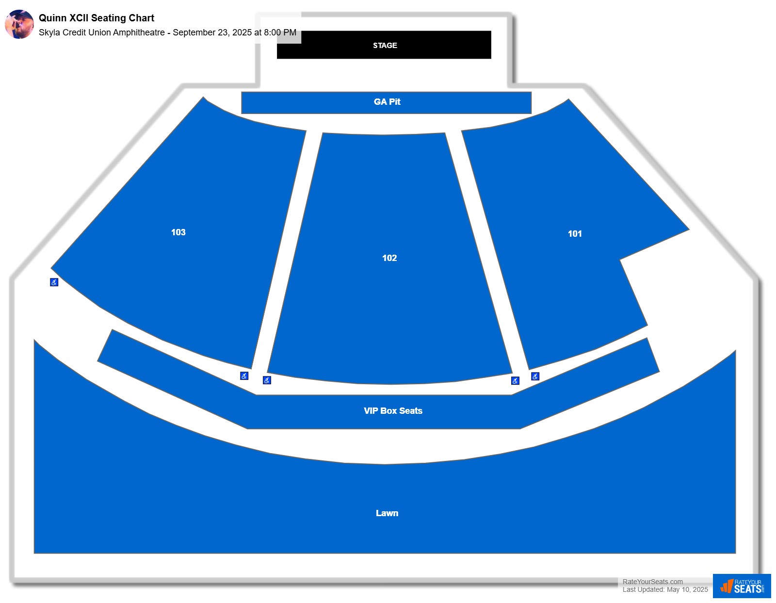Quinn XCII seating chart Skyla Credit Union Amphitheatre