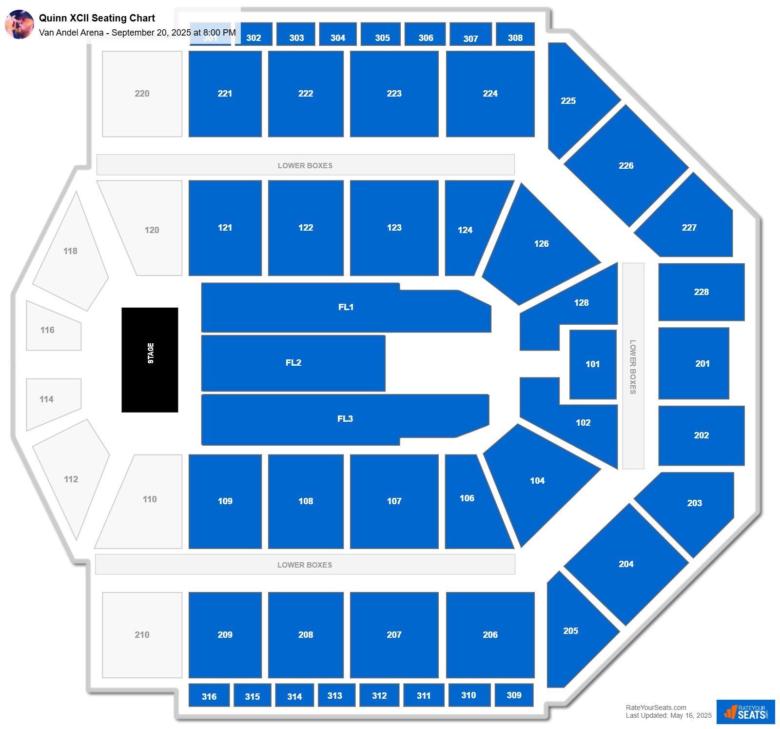 Quinn XCII seating chart Van Andel Arena