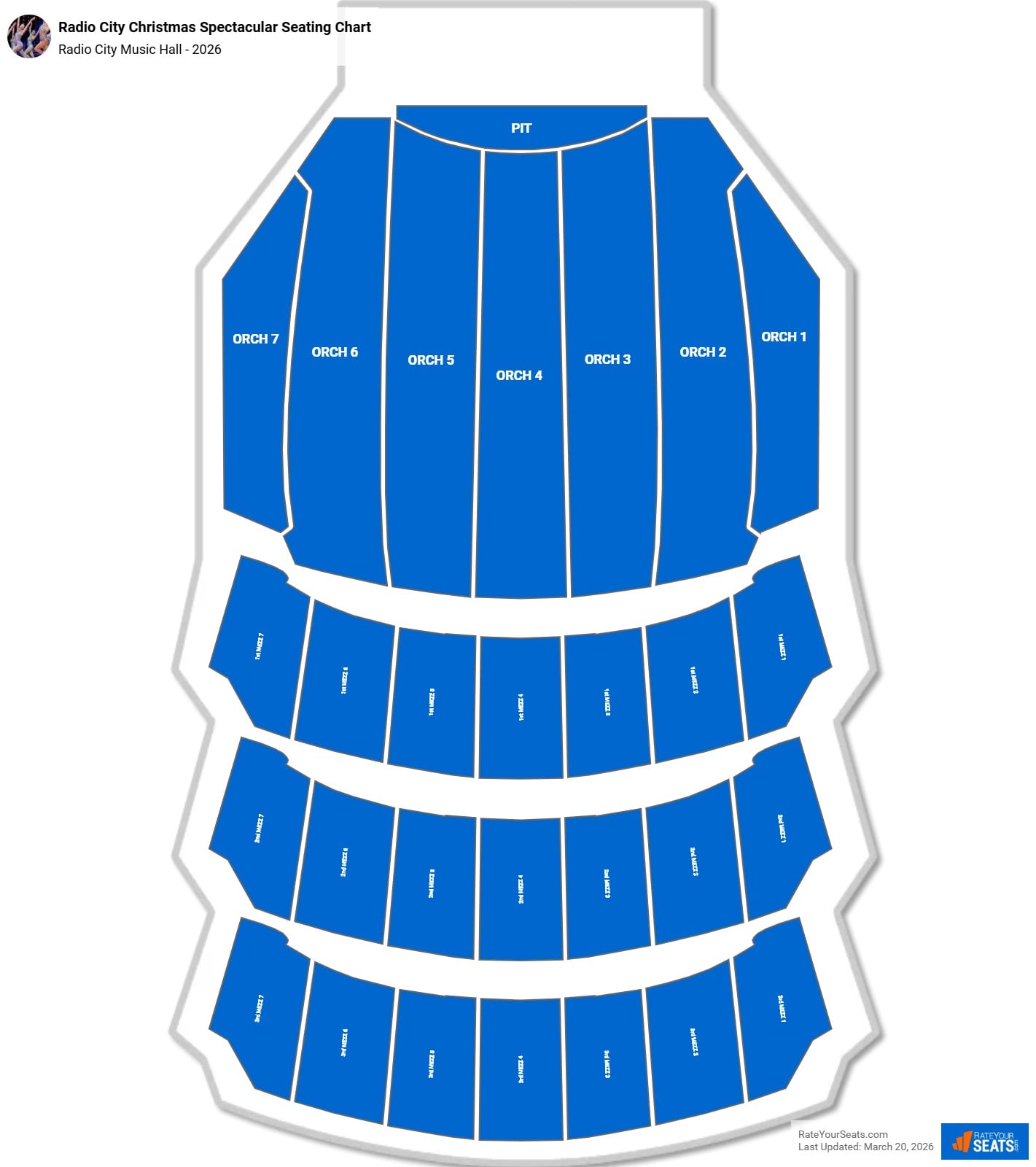 Radio City Christmas Spectacular seating chart Radio City Music Hall