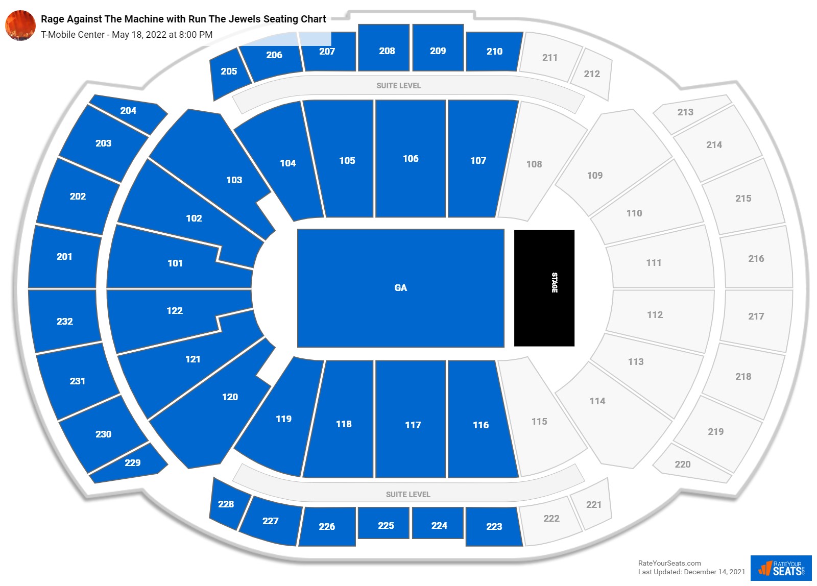 TMobile Center Seating Charts for Concerts