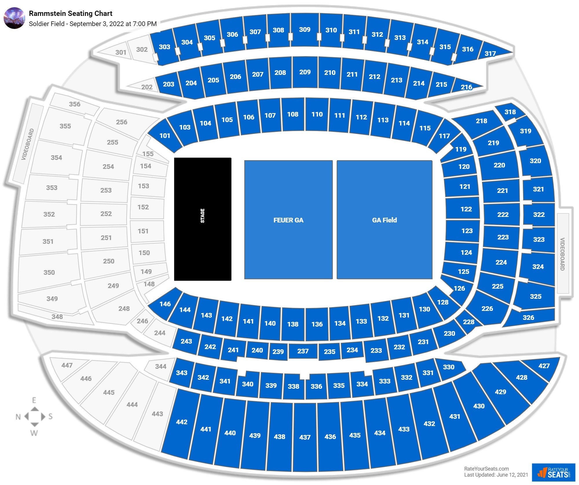 Soldier Field Seating Charts for Concerts - RateYourSeats.com