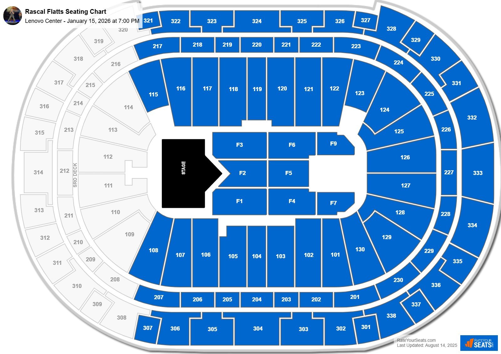 Rascal Flatts seating chart Lenovo Center