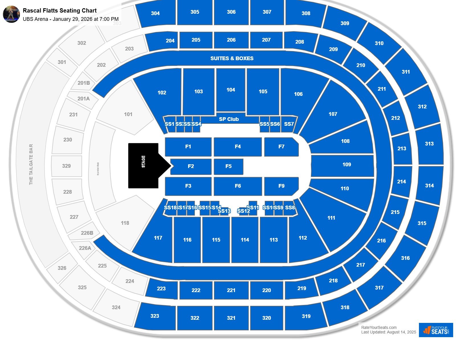 Rascal Flatts seating chart UBS Arena