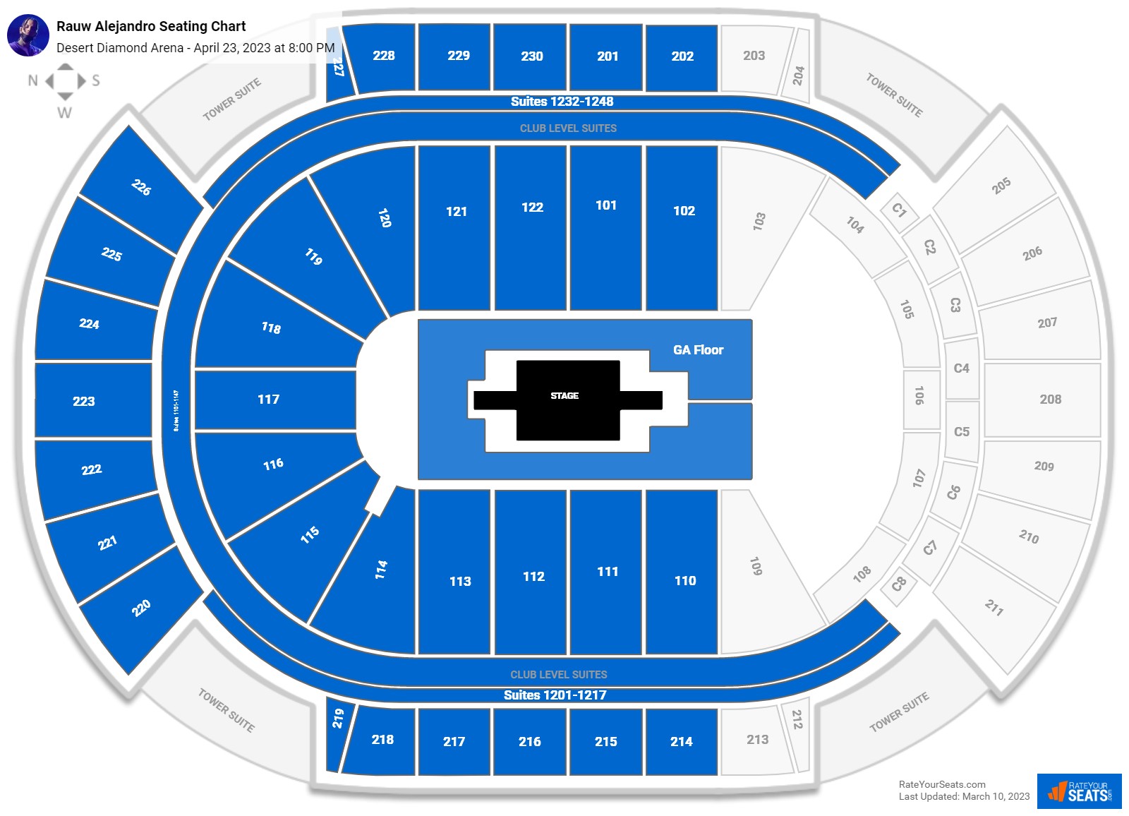 Desert Diamond Arena Seating Chart - RateYourSeats.com