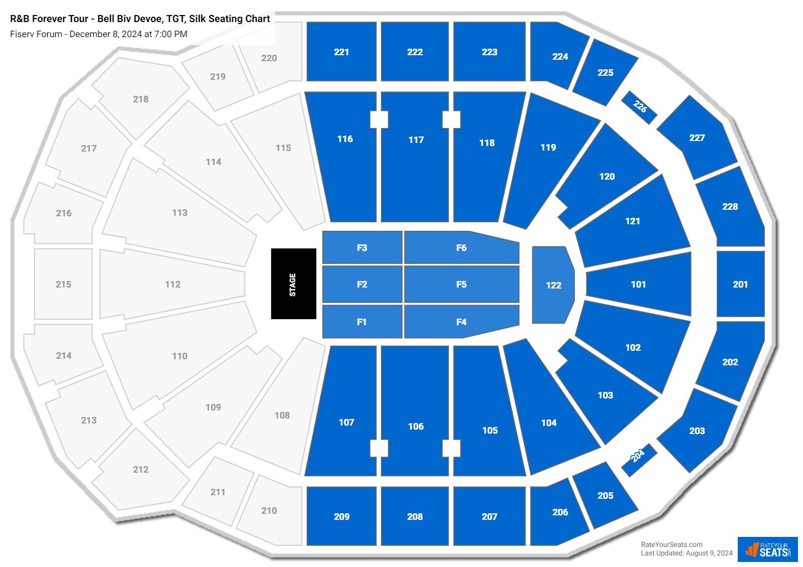 Fiserv Forum Concert Seating Chart - RateYourSeats.com