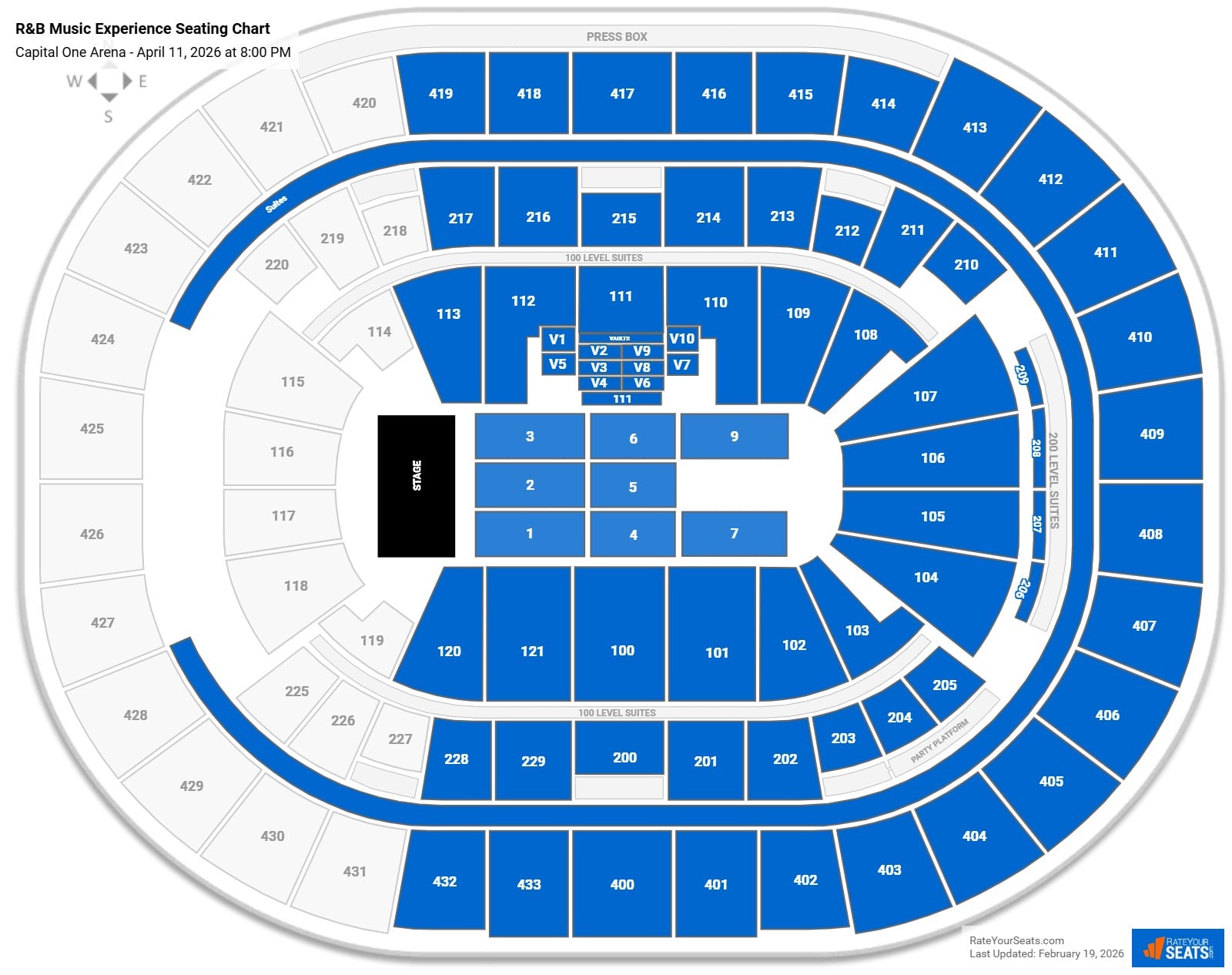 R&B Music Experience seating chart Capital One Arena