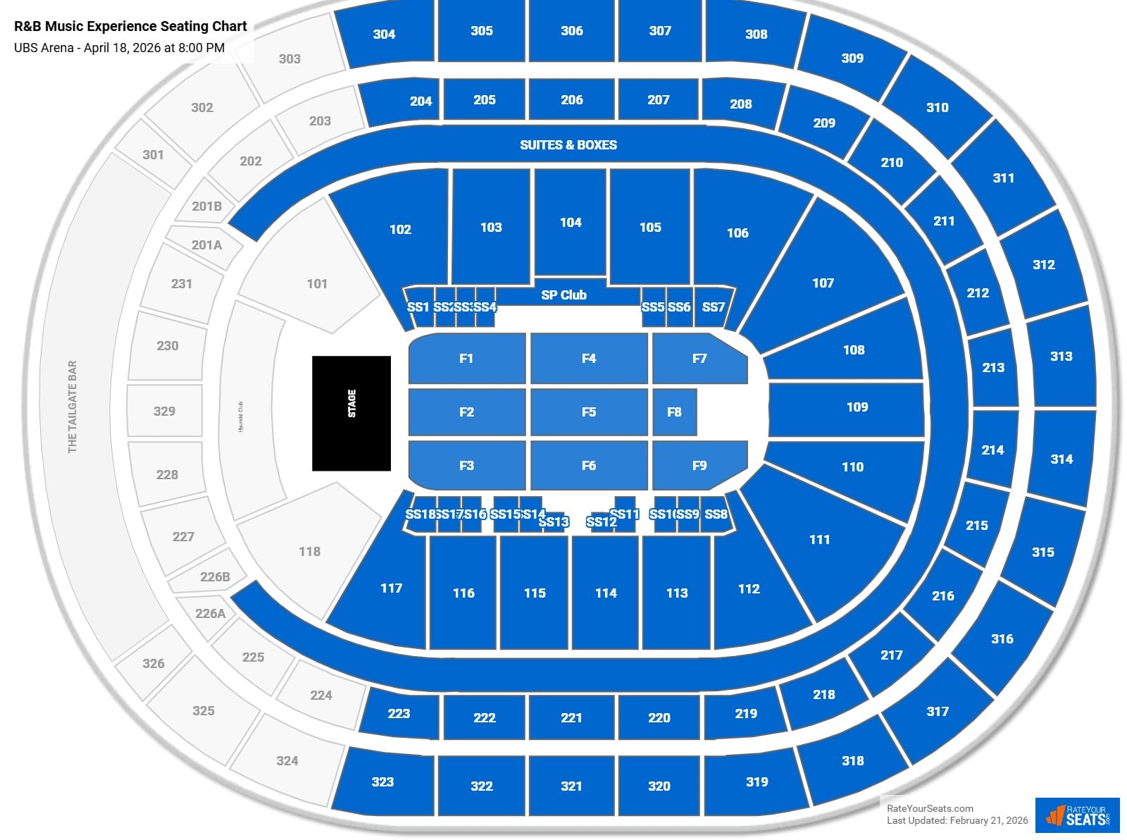 R&B Music Experience seating chart UBS Arena