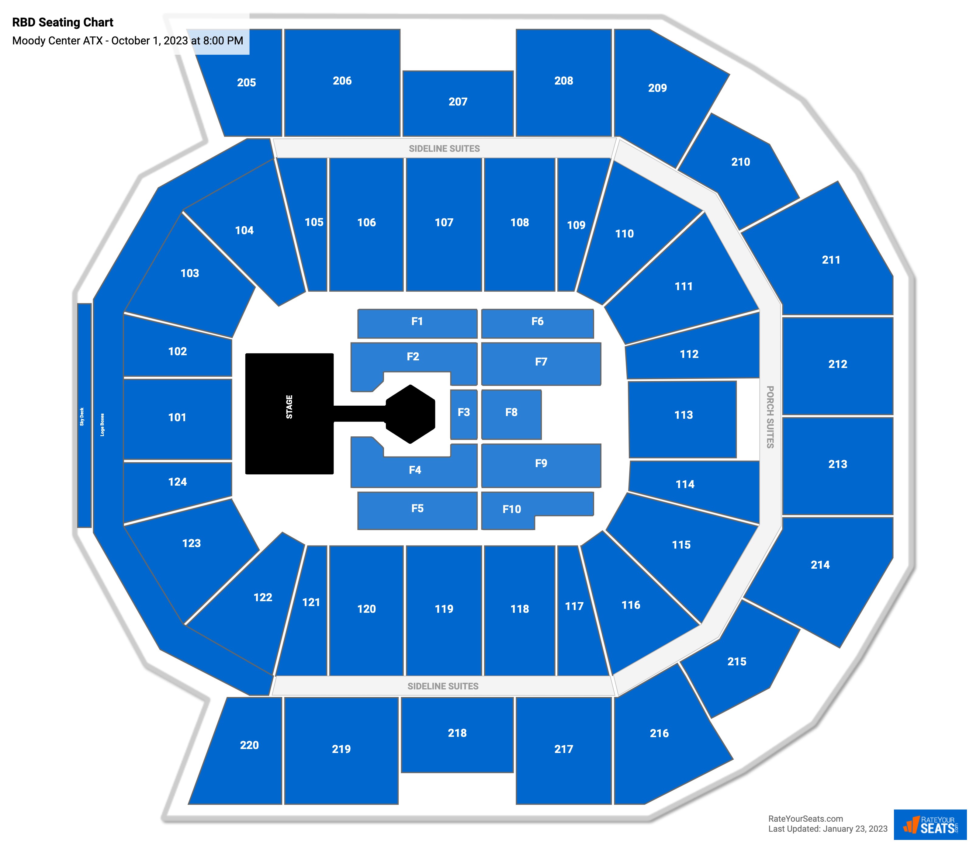 Moody Center ATX Concert Seating Chart - RateYourSeats.com