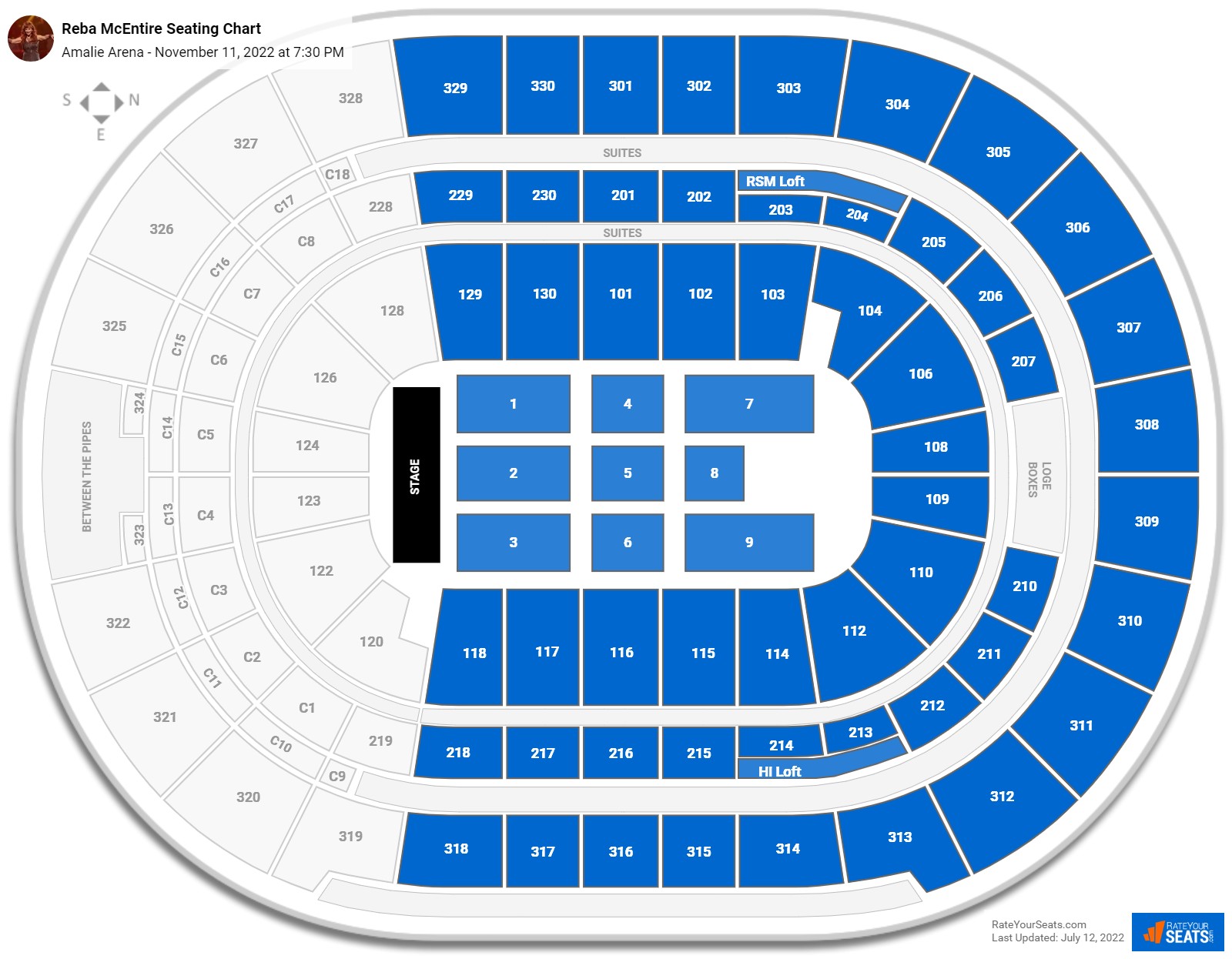 Amalie Arena Concert Seating Chart - RateYourSeats.com