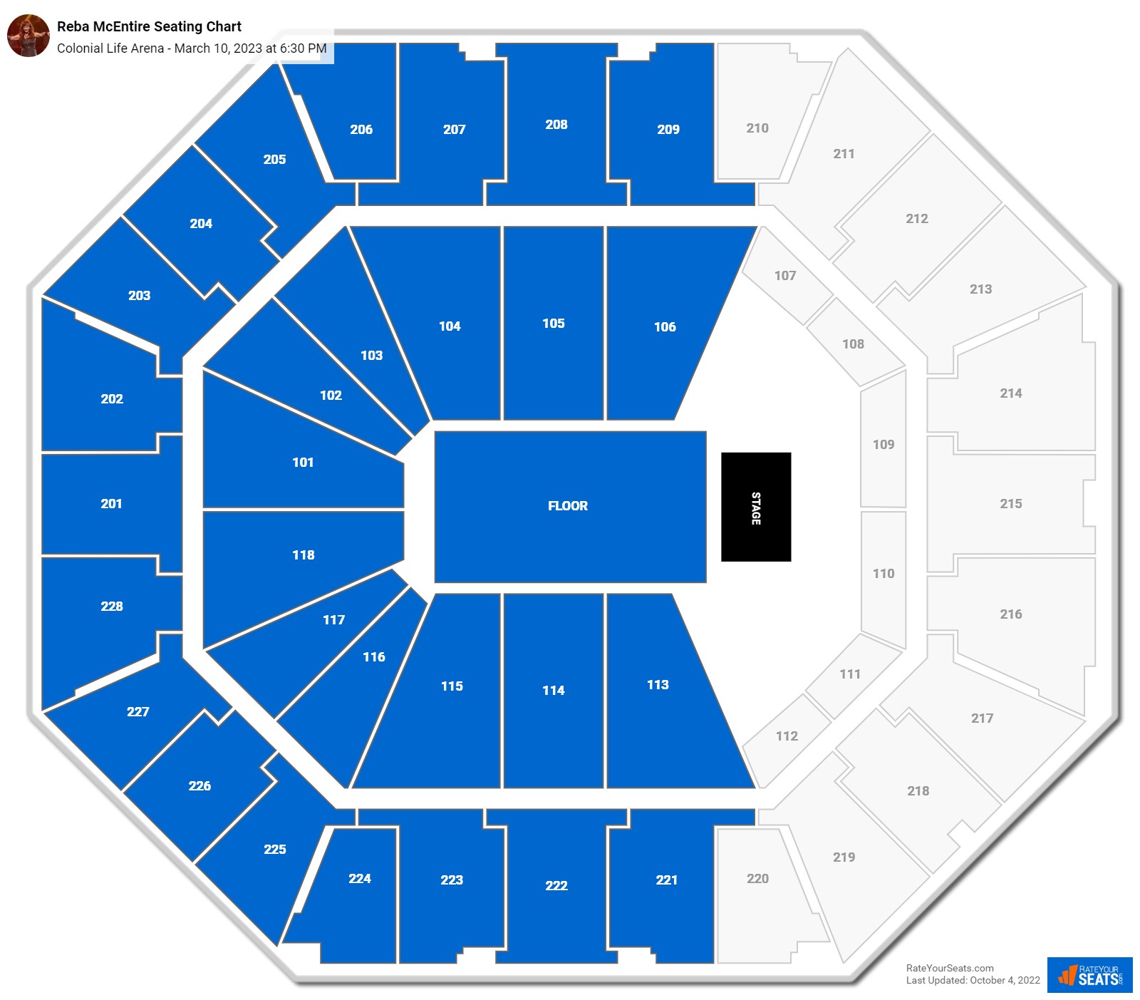Colonial Life Arena Concert Seating Chart