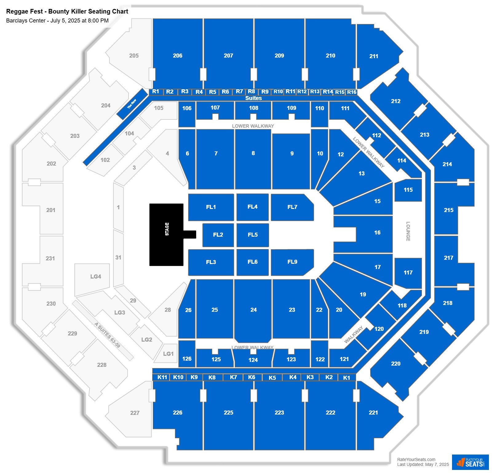 Reggae Fest - Bounty Killer seating chart Barclays Center
