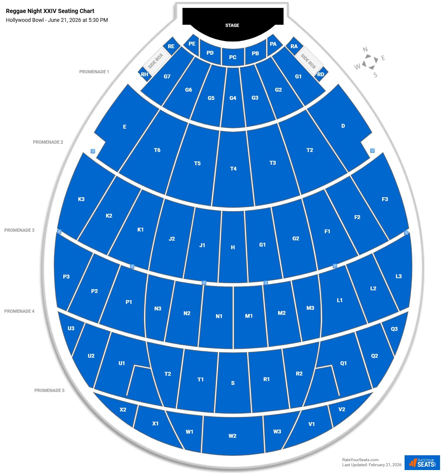 Reggae Night XXIV seating chart Hollywood Bowl