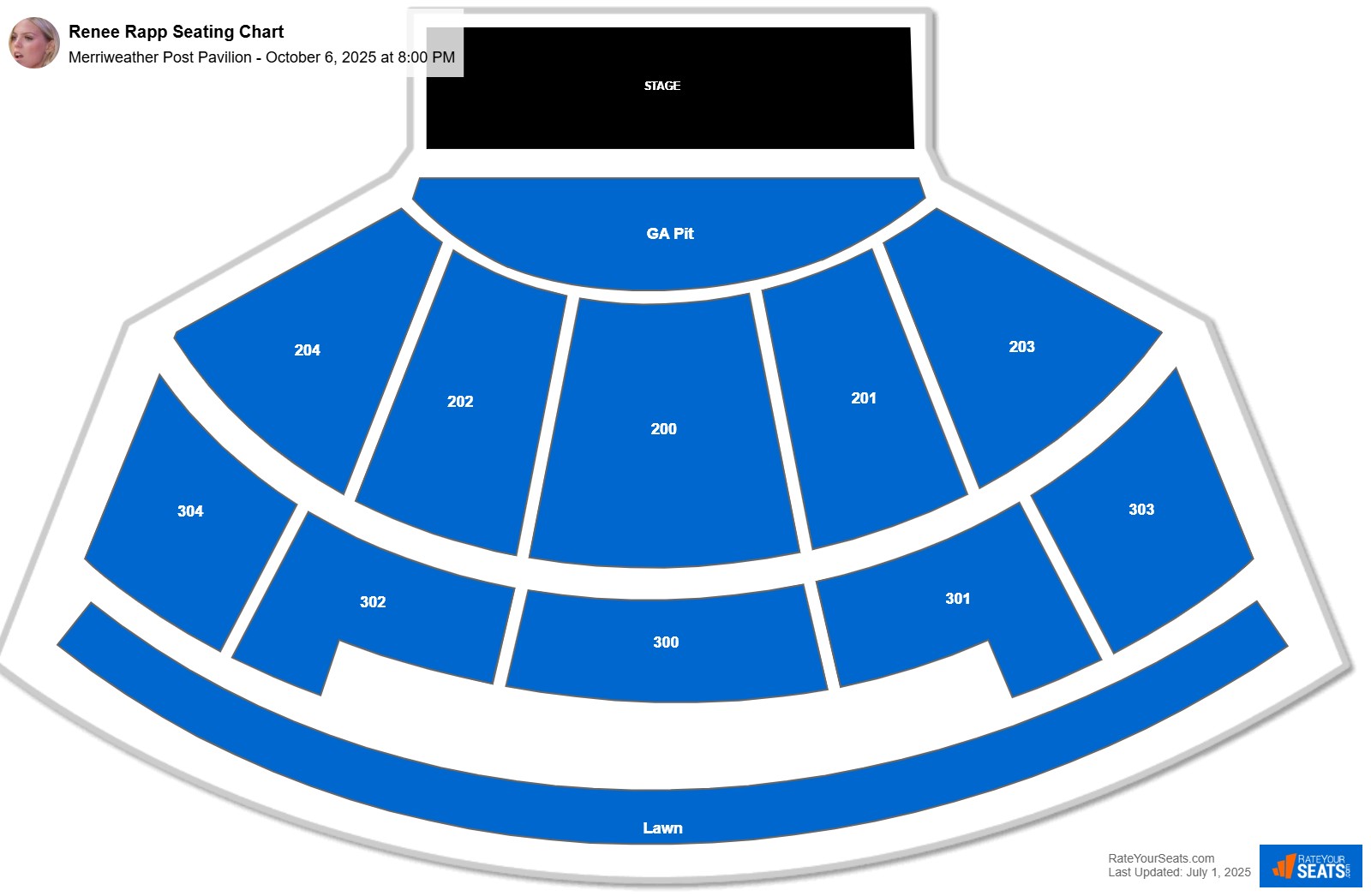 Renee Rapp seating chart Merriweather Post Pavilion