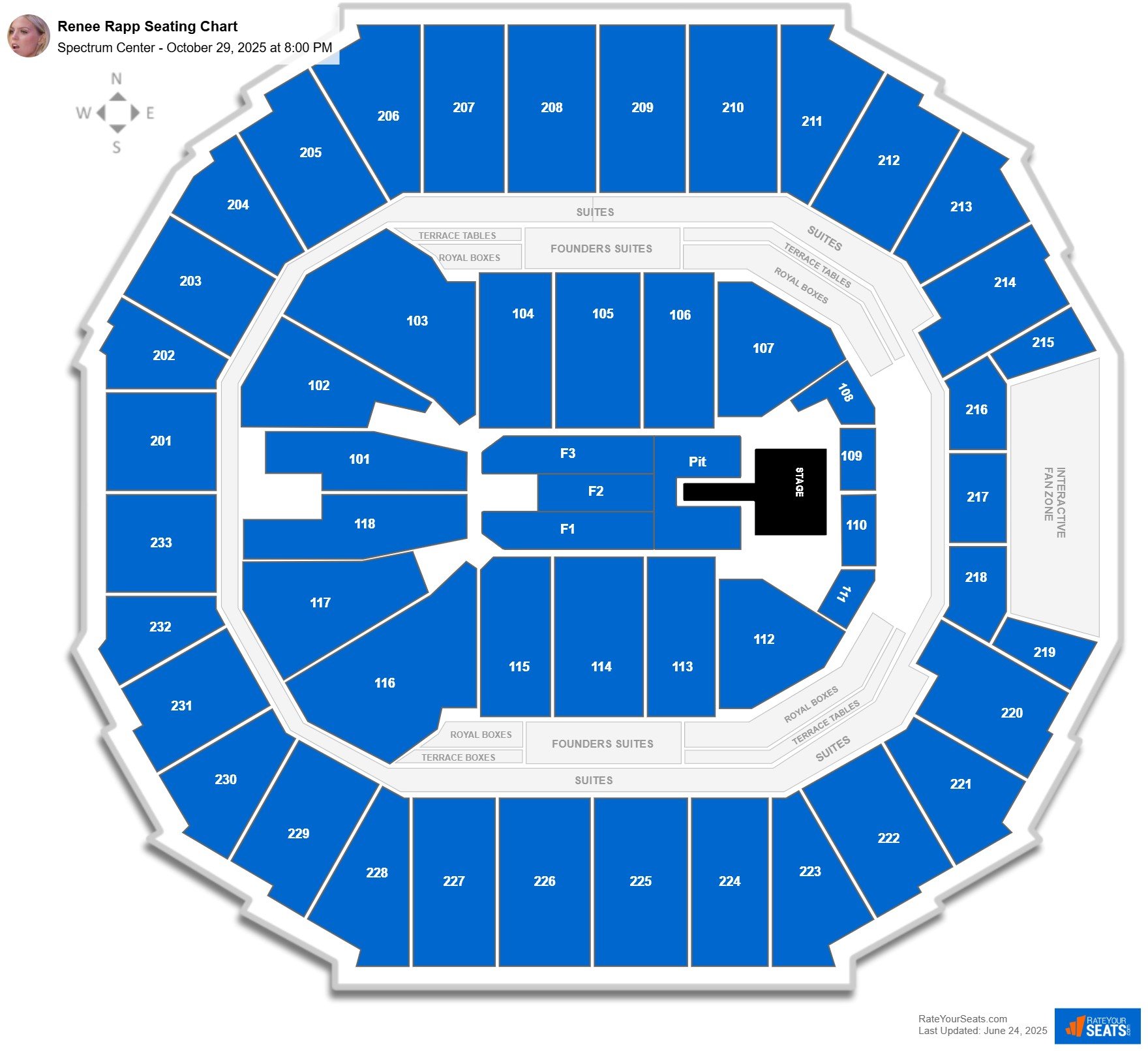 Renee Rapp seating chart Spectrum Center