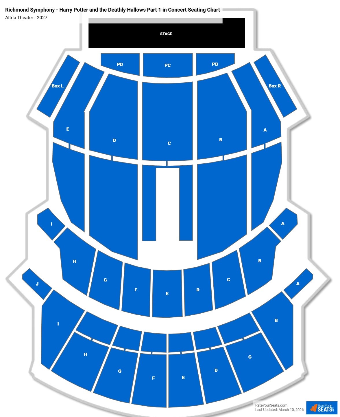 Richmond Symphony - Harry Potter and the Deathly Hallows Part 1 in Concert seating chart Altria Theater