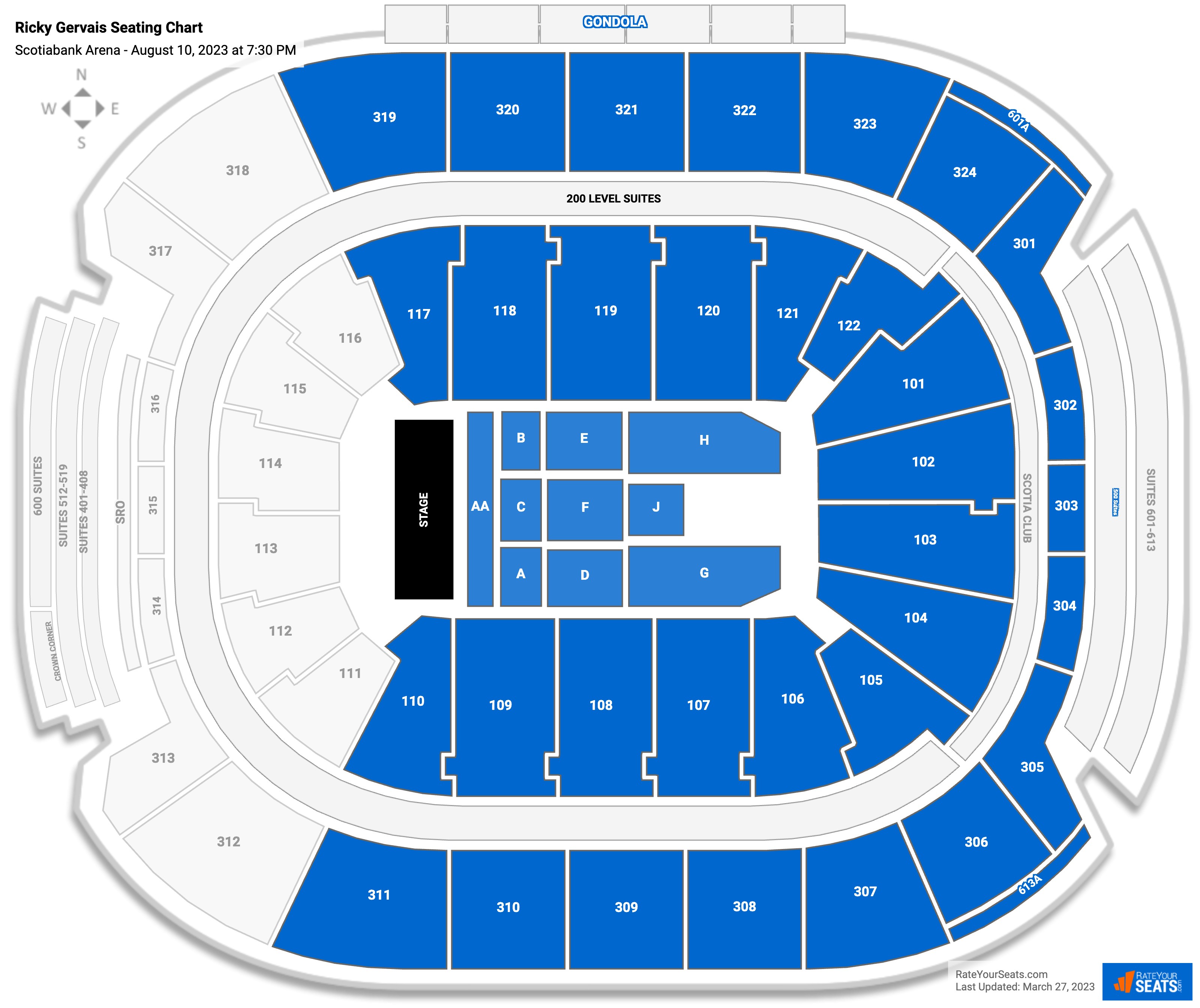 Scotiabank Arena Concert Seating Chart - RateYourSeats.com