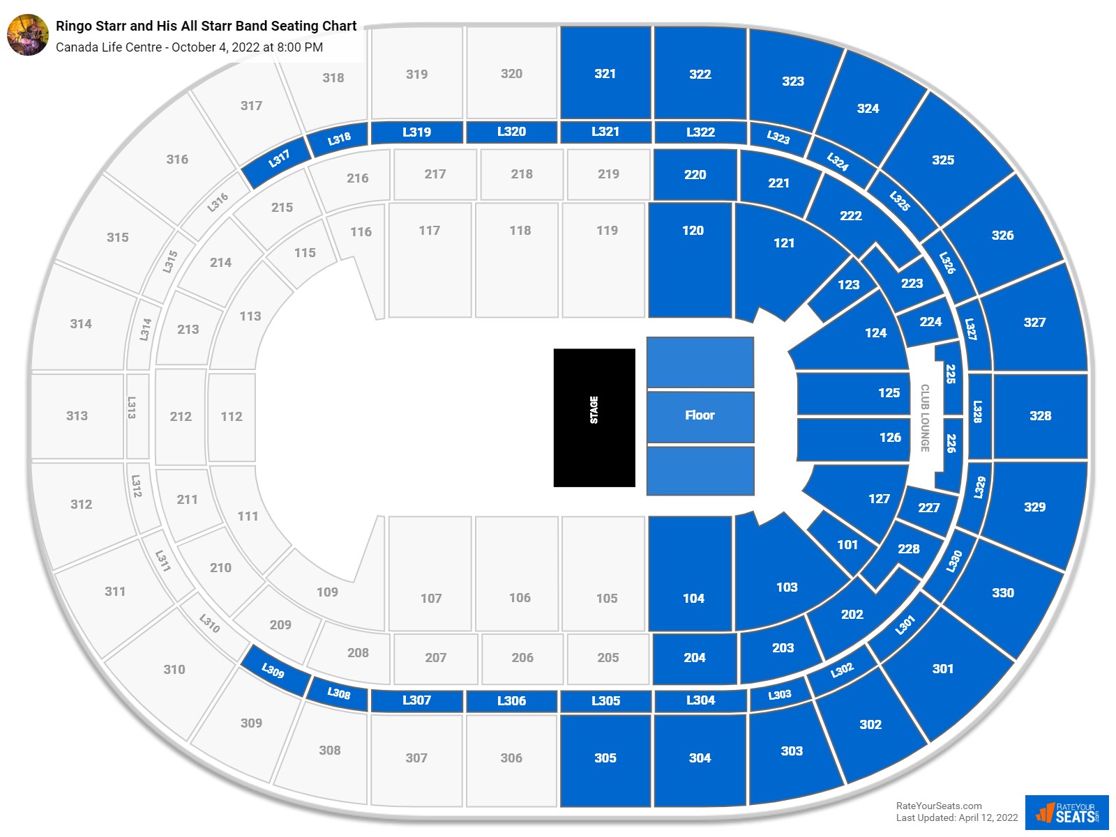 Canada Life Centre Concert Seating Chart
