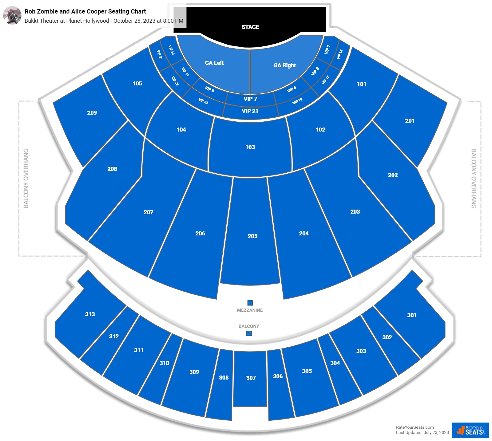 Bakkt Theater at Planet Hollywood Seating Chart - RateYourSeats.com