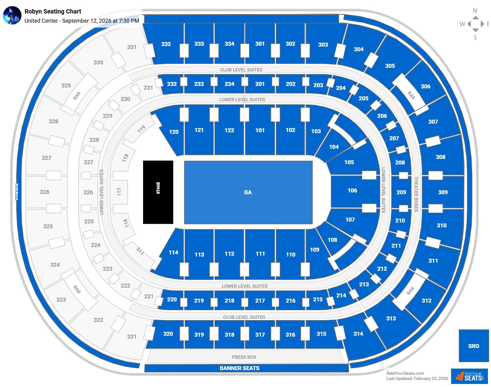 Robyn seating chart United Center