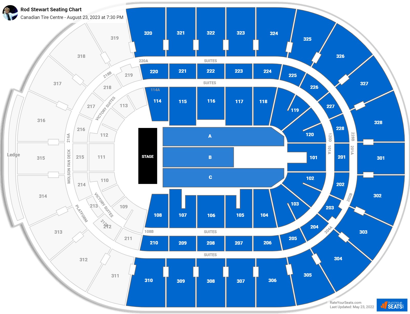 Canadian Tire Centre Concert Seating Chart - RateYourSeats.com