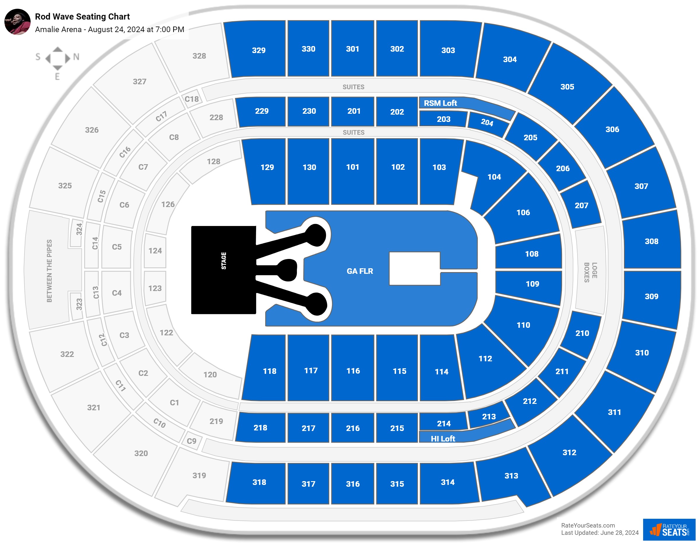 Amalie Arena Concert Seating Chart - RateYourSeats.com