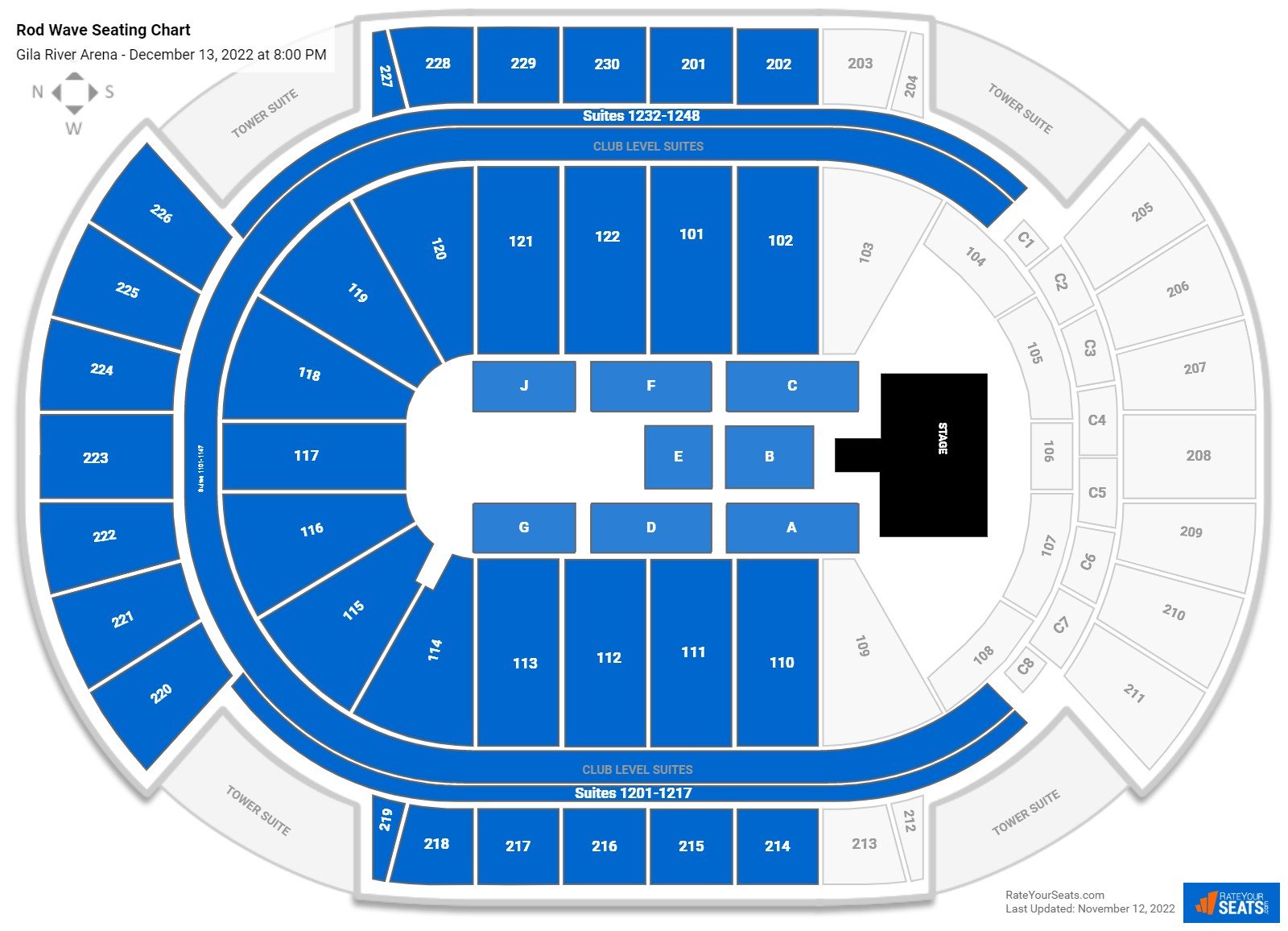 Gila River Arena Seating Chart